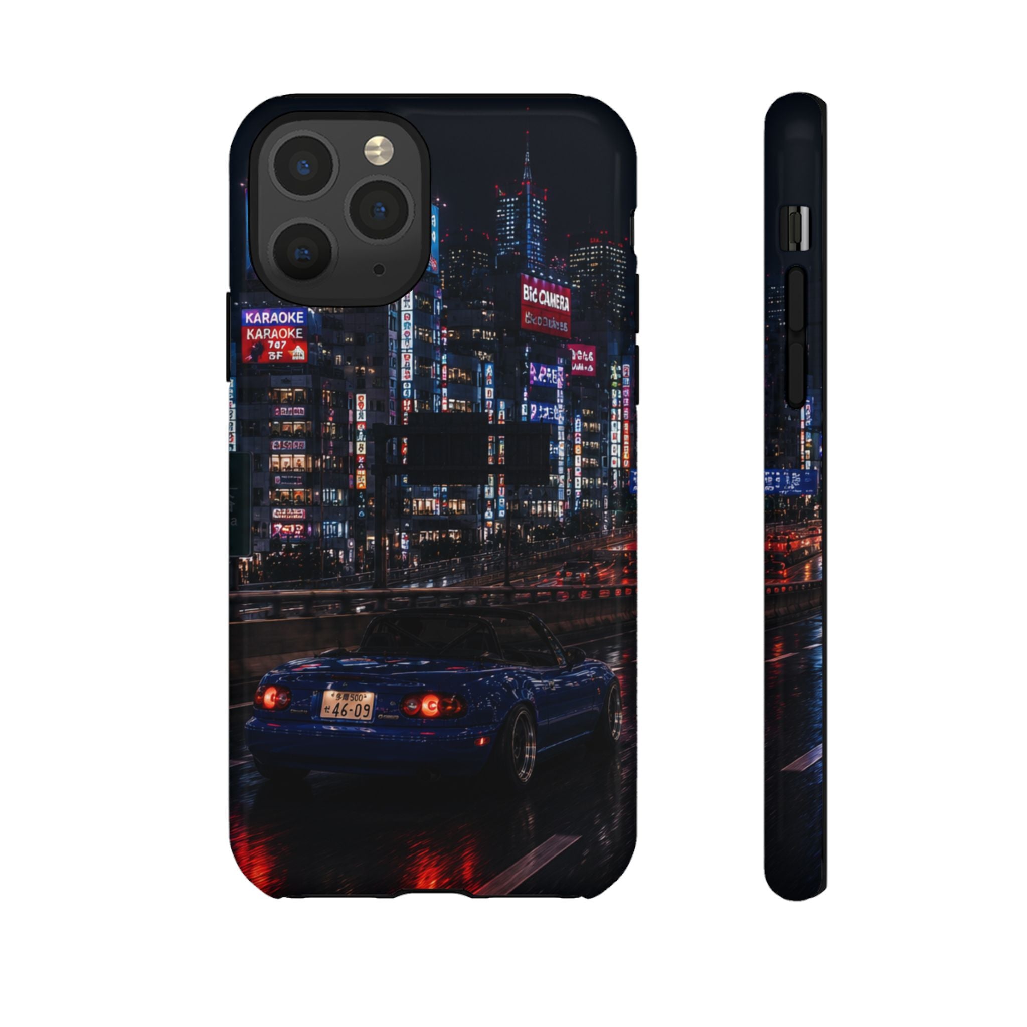 Tokyo Phone Case - Neon City Night Racer (Protective Tough Case)