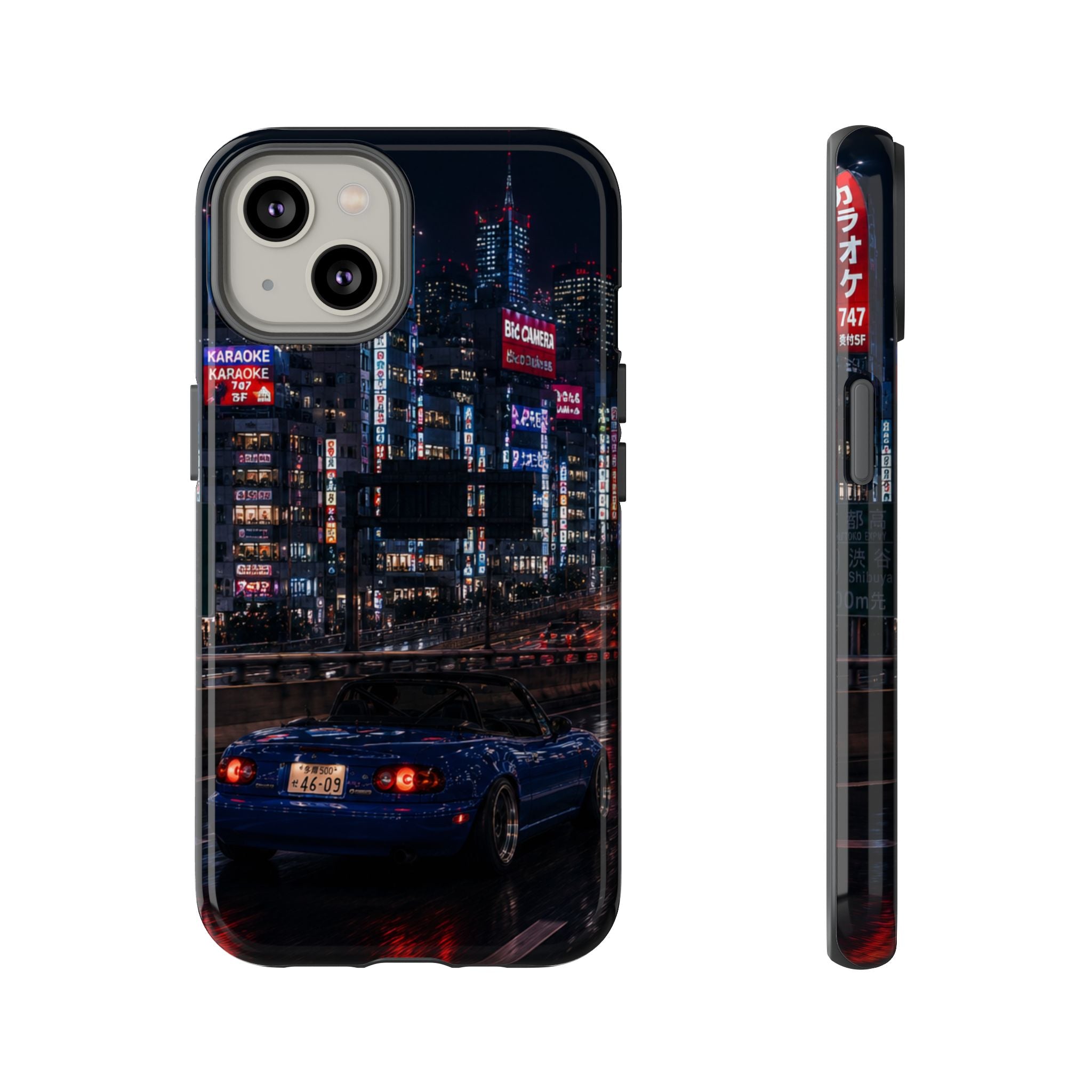Tokyo Phone Case - Neon City Night Racer (Protective Tough Case)