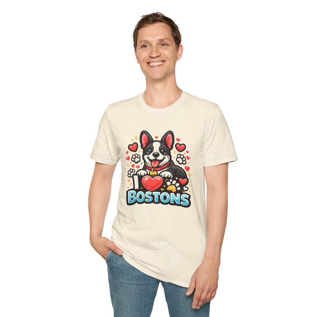 Boston Terrier T-Shirt — Cute "I ♥ Bostons" Dog Lover Tee