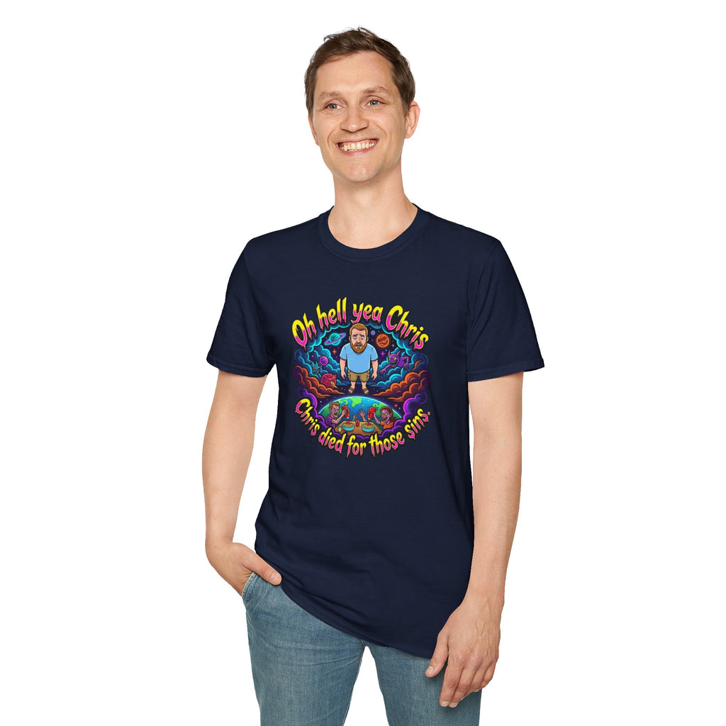 T‑Shirt — “Oh Hell Yea Chris” Retro Psychedelic Graphic Tee