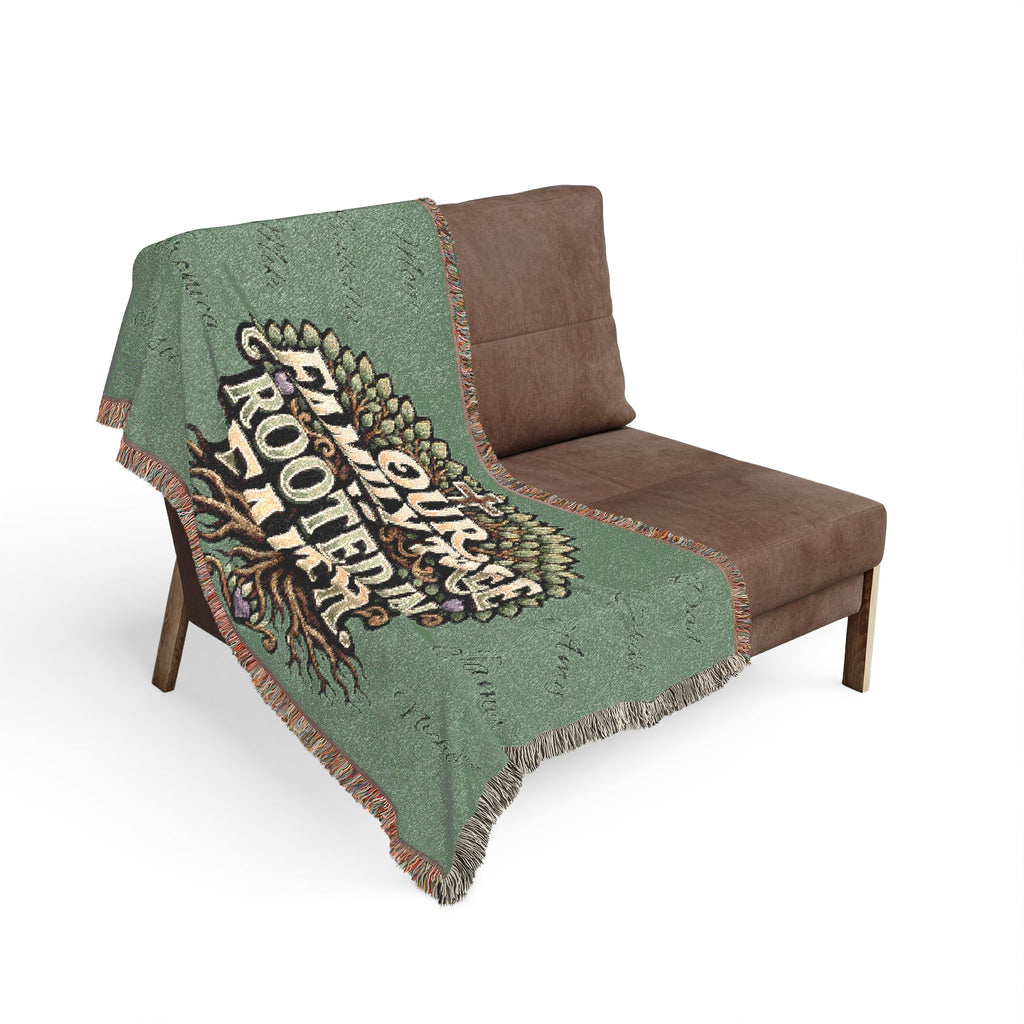 Customizable Woven Blanket — "Our Family Tree Is Rooted in Faith" Throw