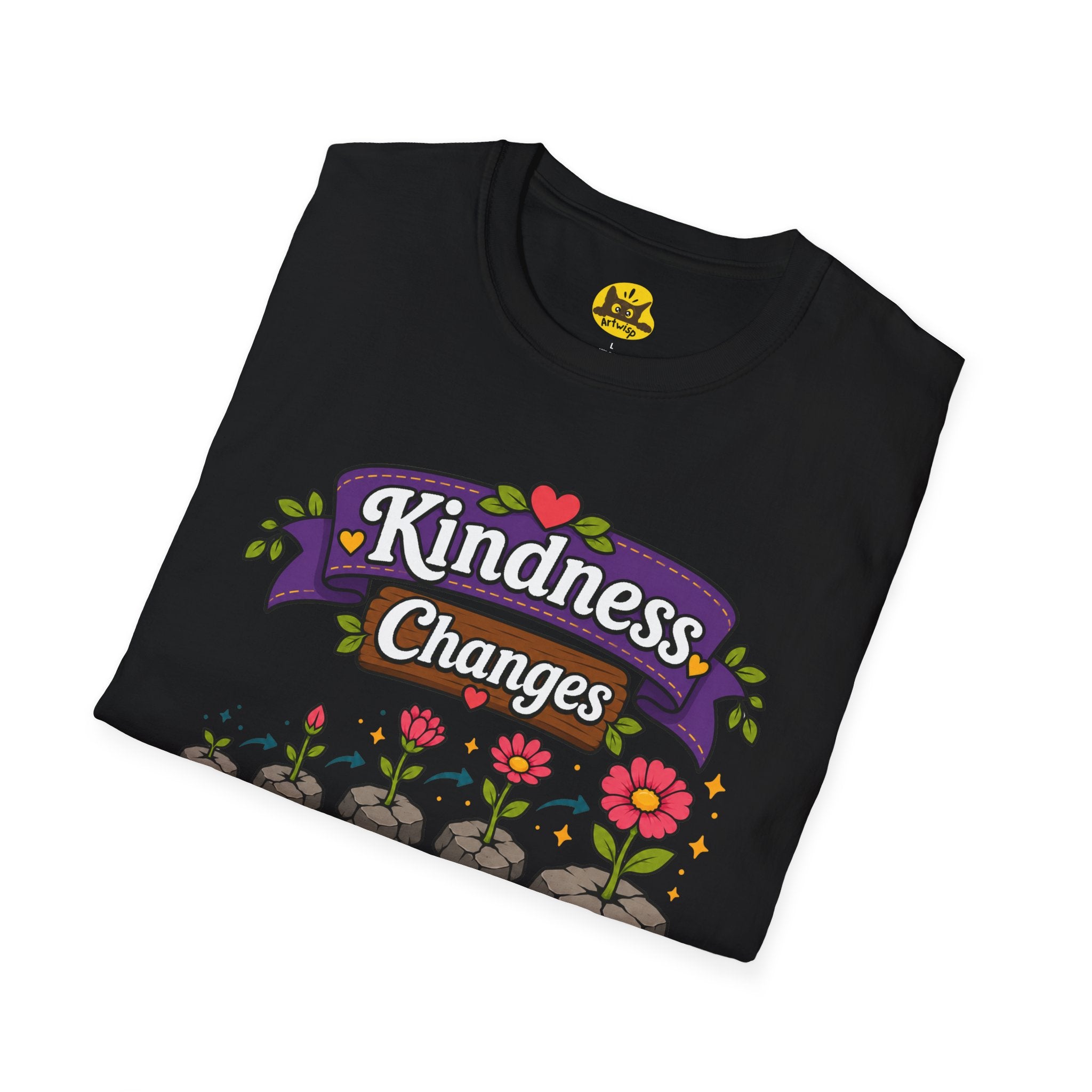 Kindness Changes Everything T‑Shirt — Floral Positive Message Tee