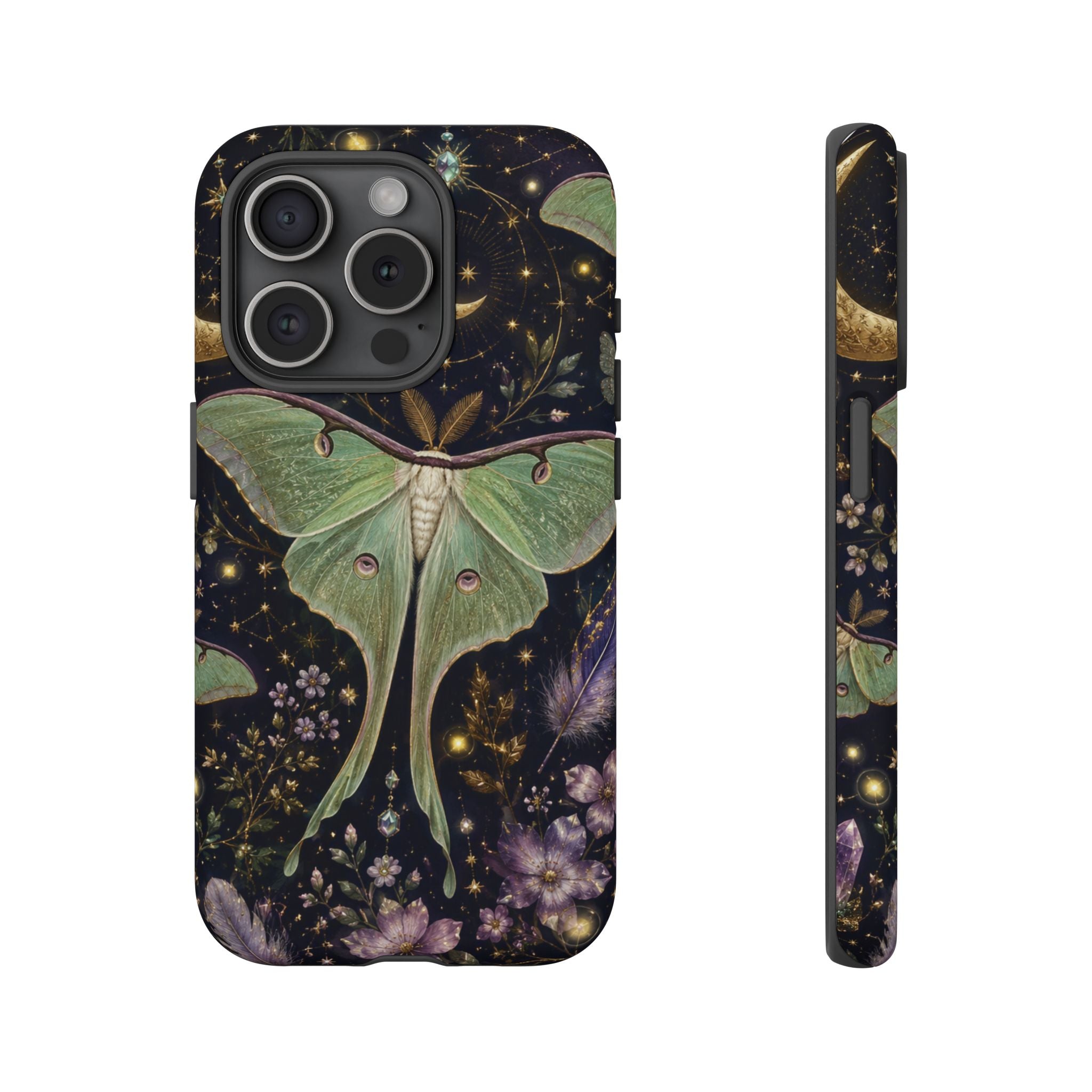Luna Moth Phone Case — Mystical Moonlight Botanical Tough Case