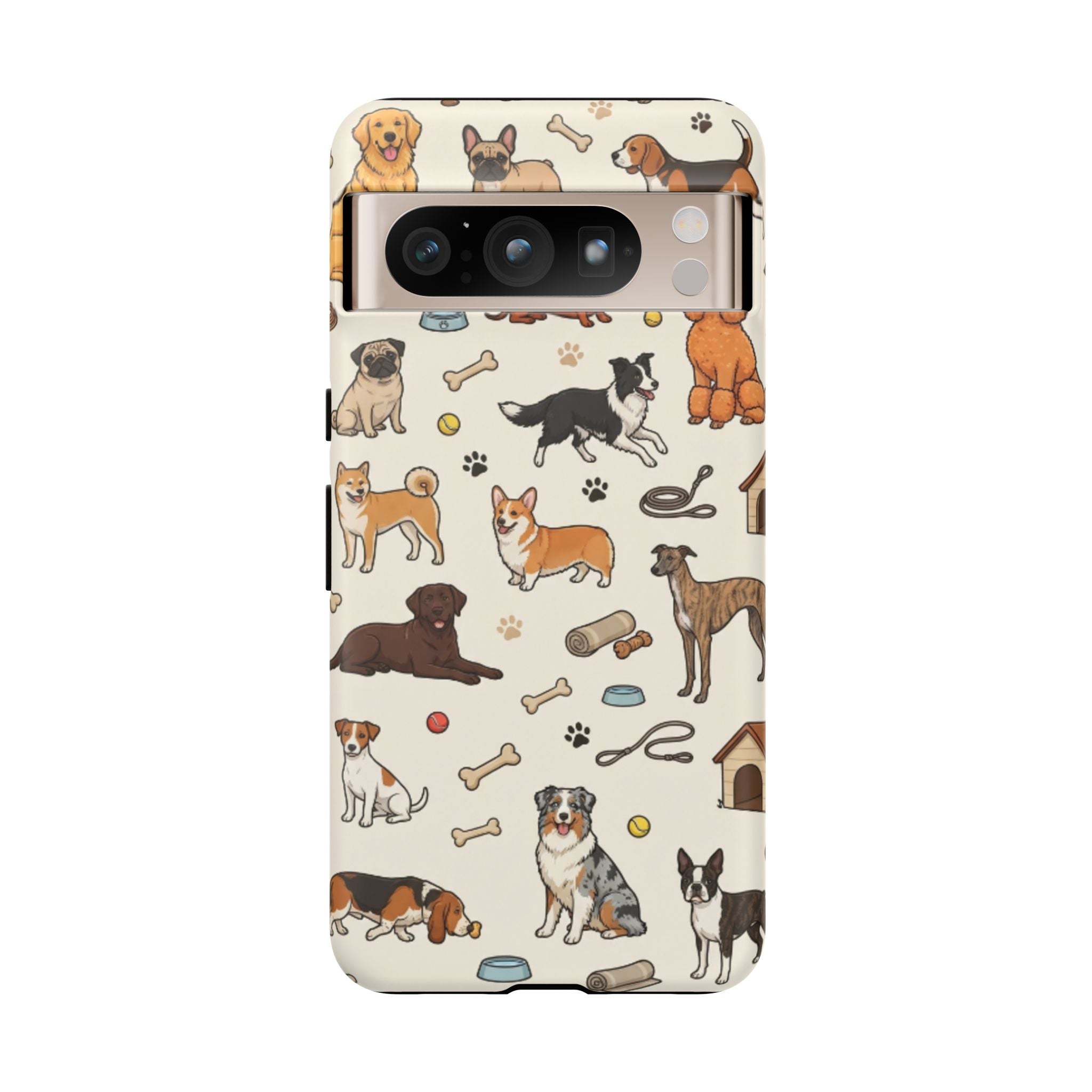 Dog Pattern Tough Phone Case — Cute Breed Collage Protective Cover