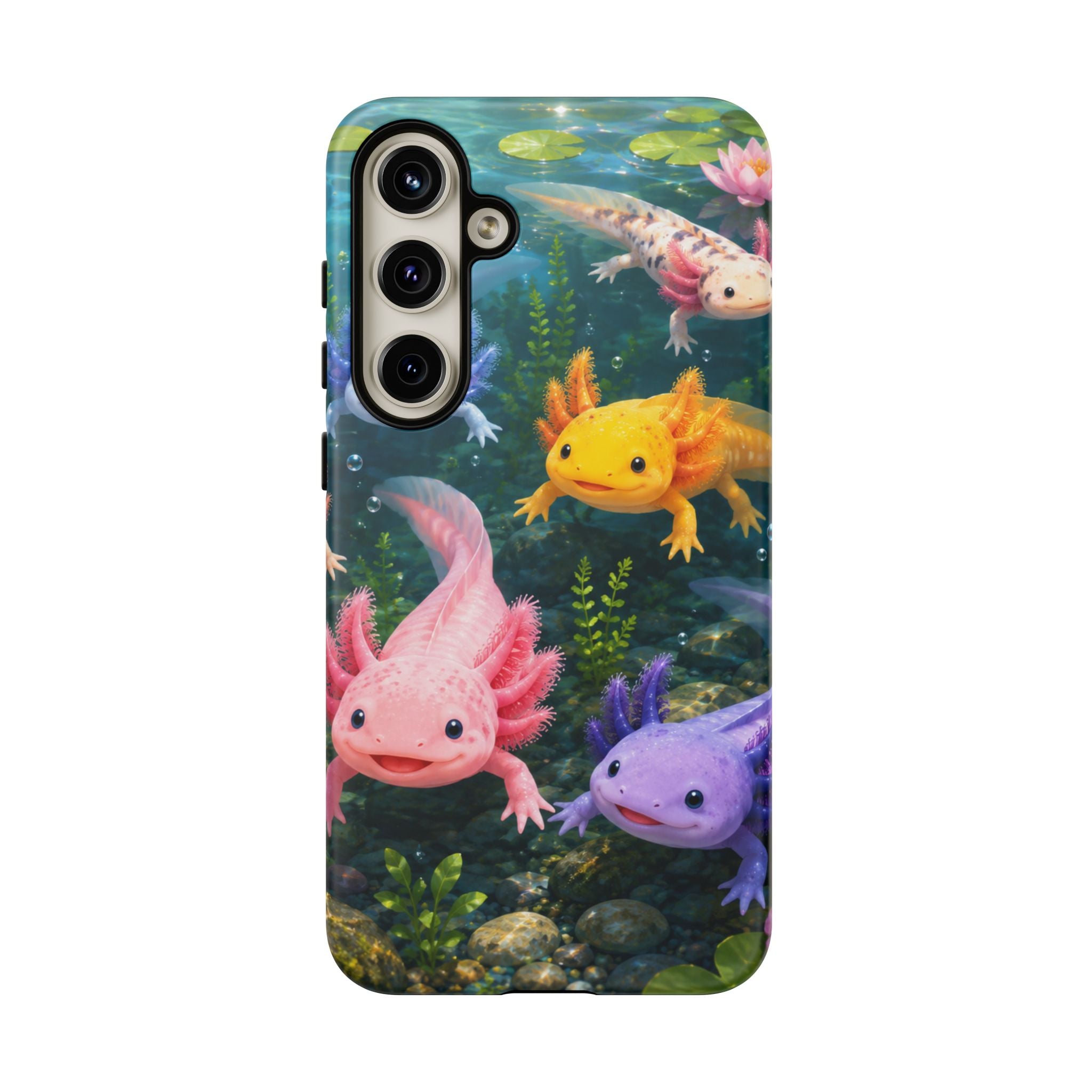 Tough Axolotl Phone Case — Cute Colorful Axolotl Waterproof Protective Phone Cover