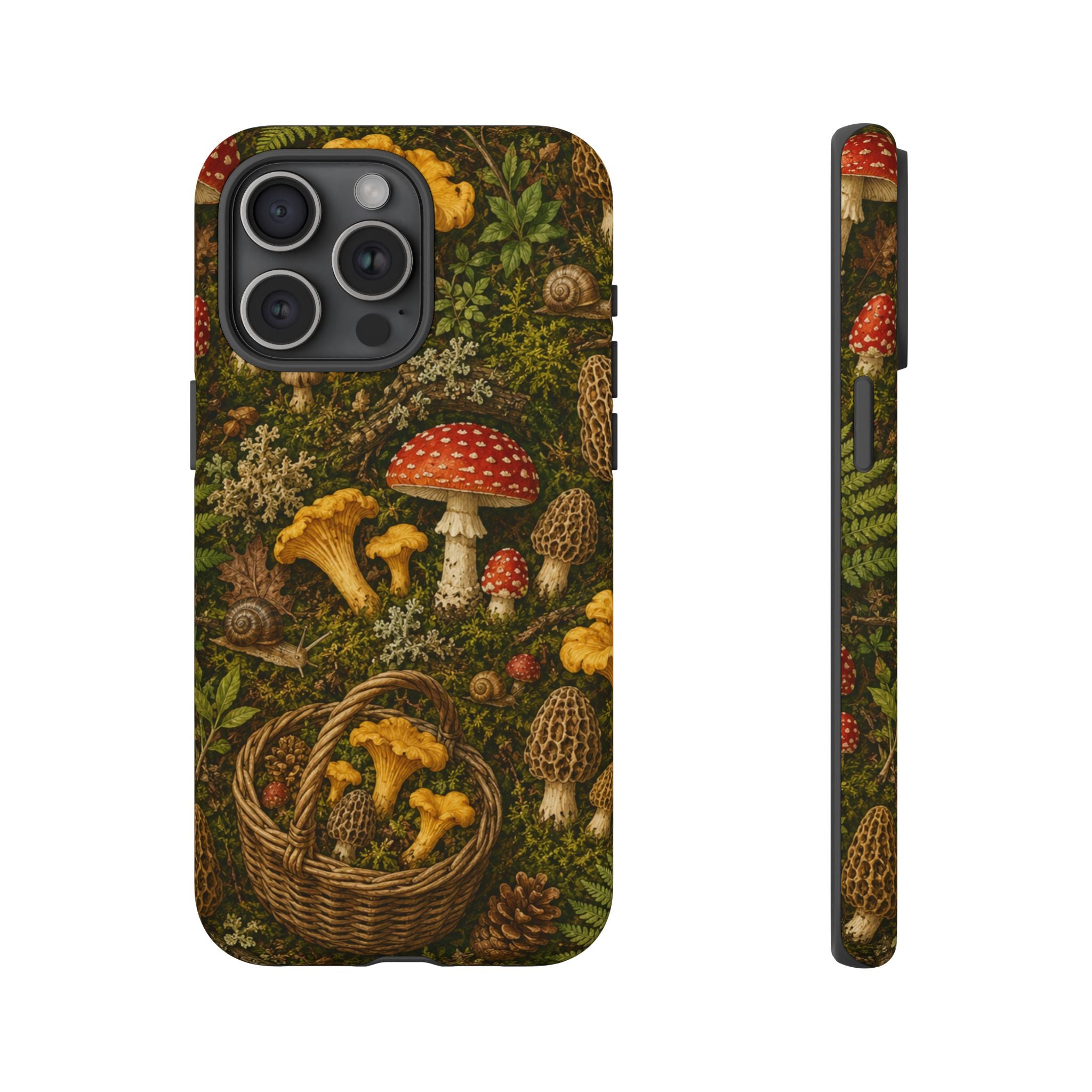 Mushroom Forage Phone Case — Vintage Forest Wild Mushroom Pattern