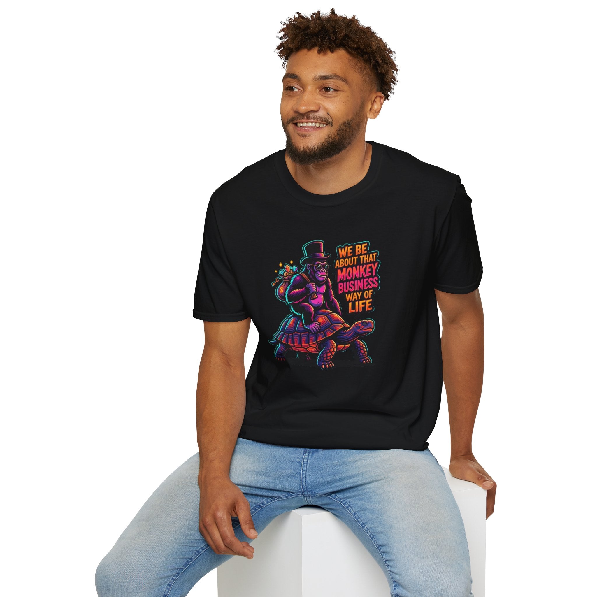 T-Shirt — 'We Be About That Monkey Business Way Of Life' Graphic Tee