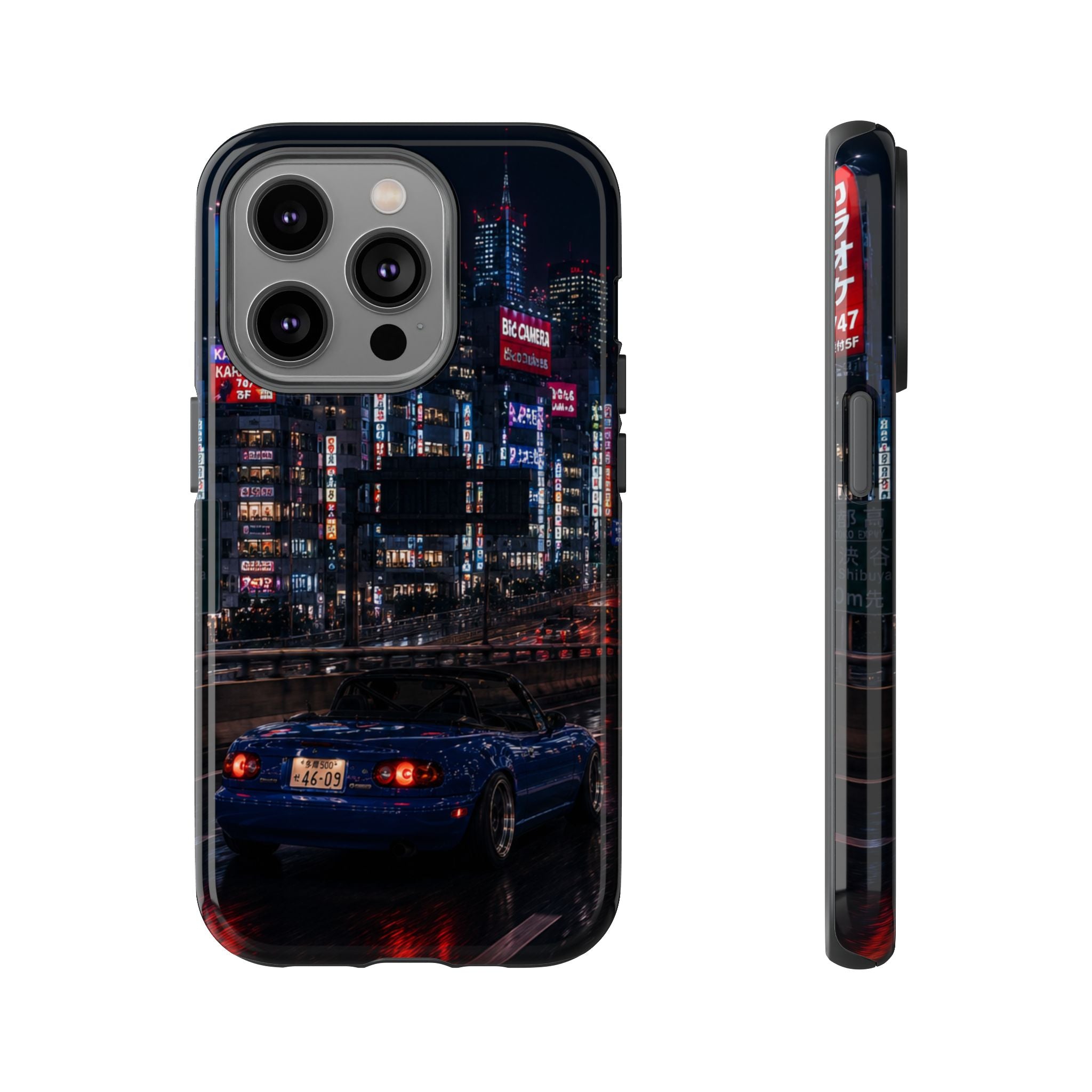 Tokyo Phone Case - Neon City Night Racer (Protective Tough Case)