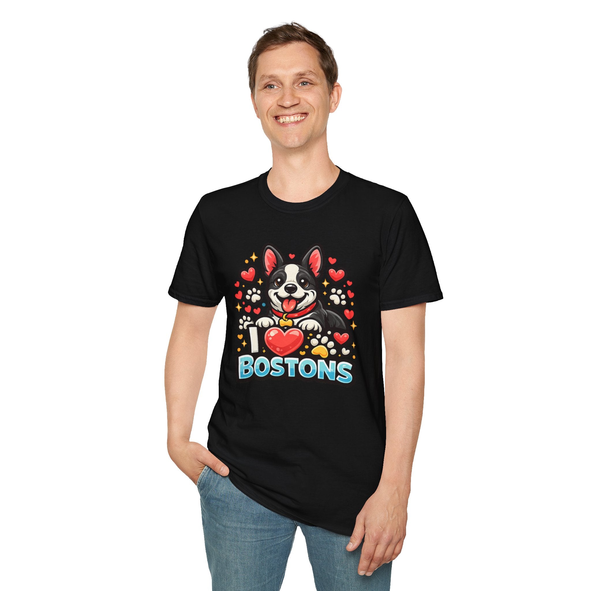 Boston Terrier T-Shirt — Cute "I ♥ Bostons" Dog Lover Tee