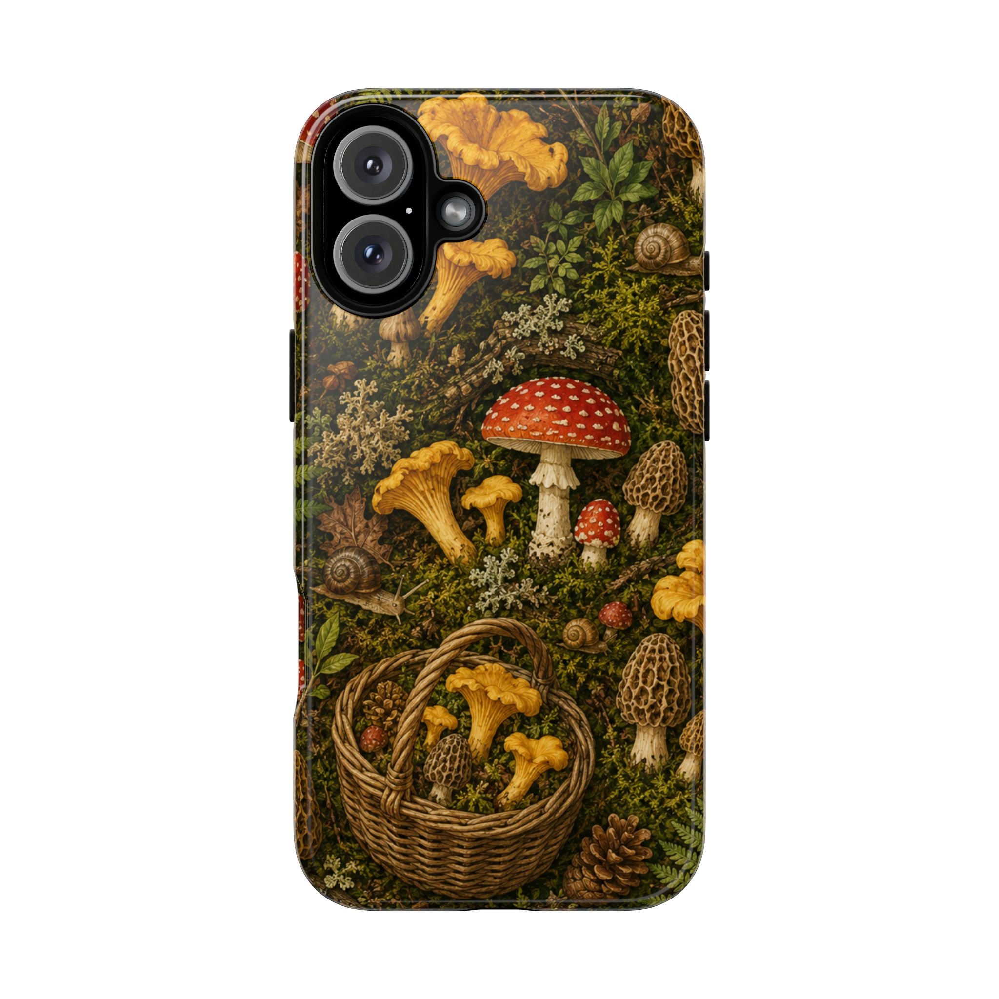 Mushroom Forage Phone Case — Vintage Forest Wild Mushroom Pattern
