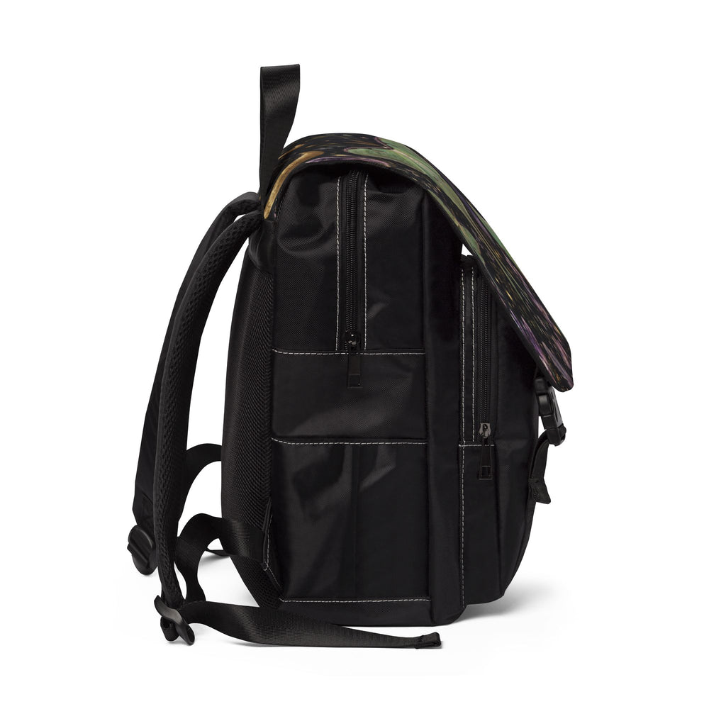 Luna Moth Cosmic Floral Canvas Shoulder Backpack — Night Garden Shoulder Bag