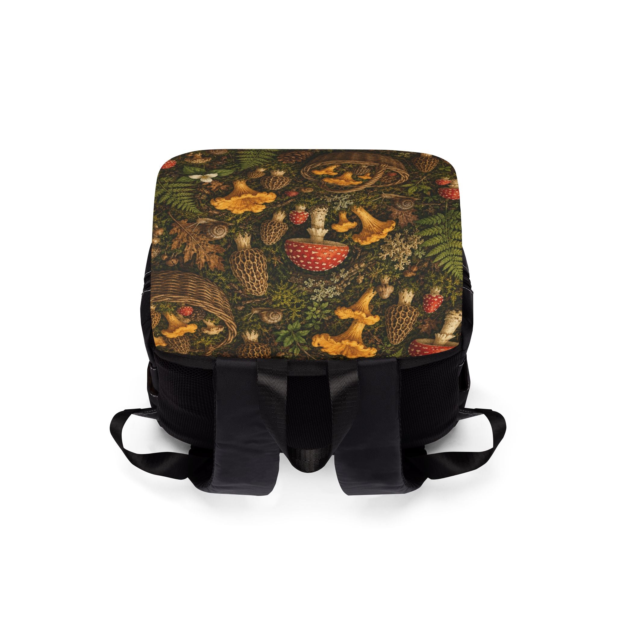 Mushroom Foraging Shoulder Backpack — Rustic Forest Basket Design
