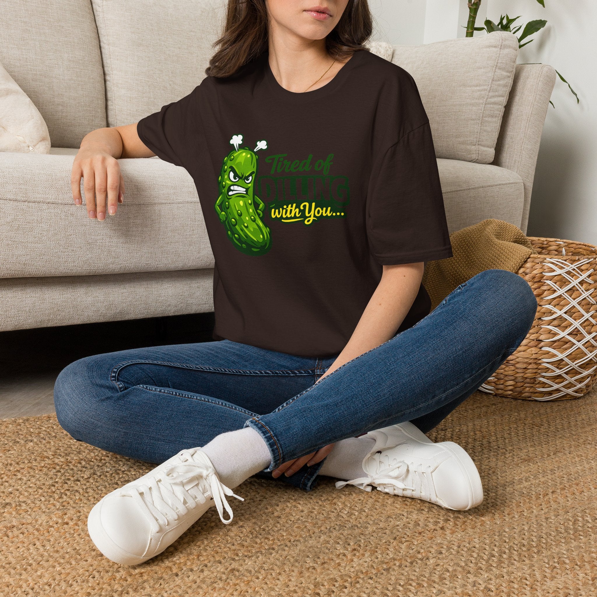 "Tired of Dilling With You" Funny Pickle Graphic Tee