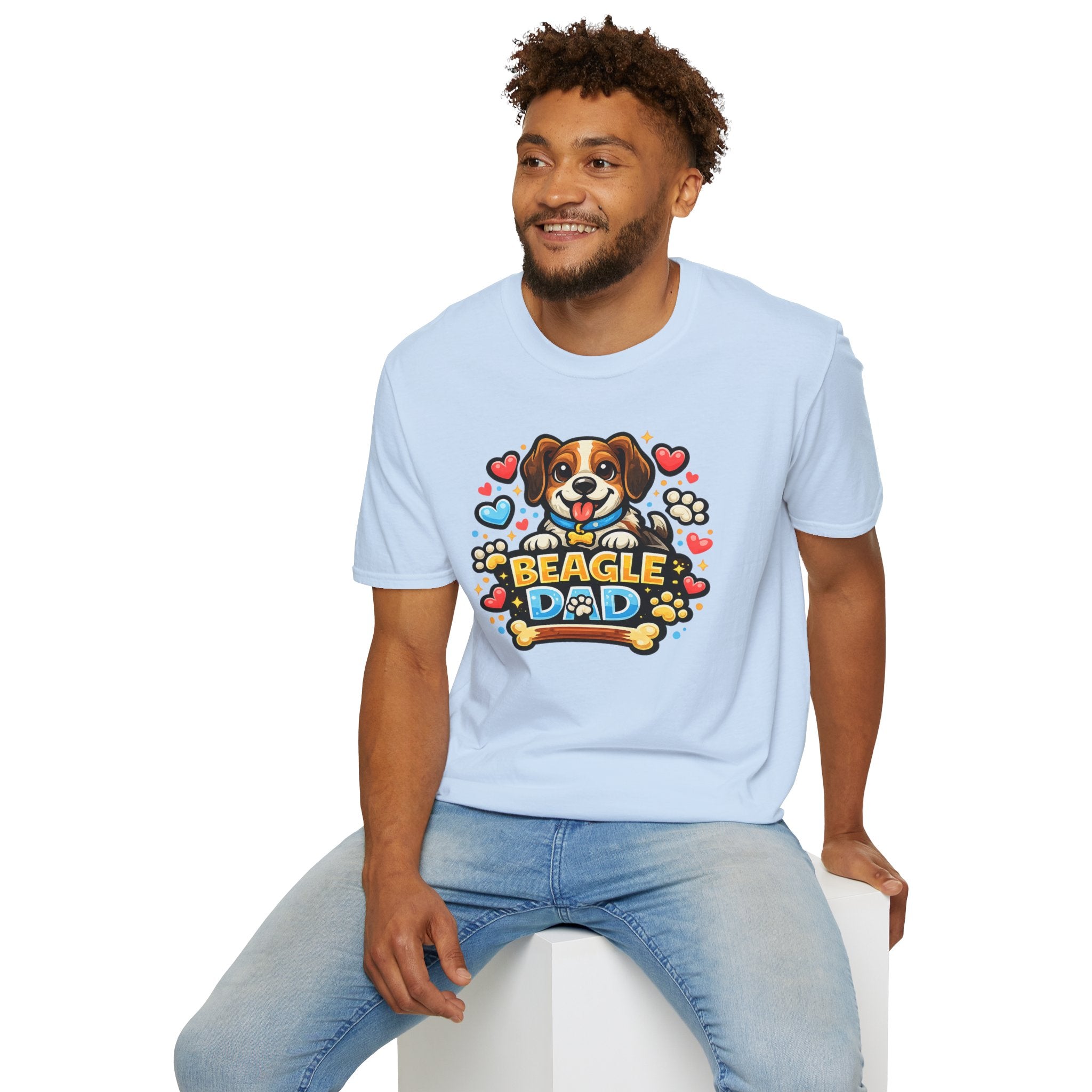 Beagle Dad T‑Shirt — Cute Cartoon Beagle Father Dog Tee