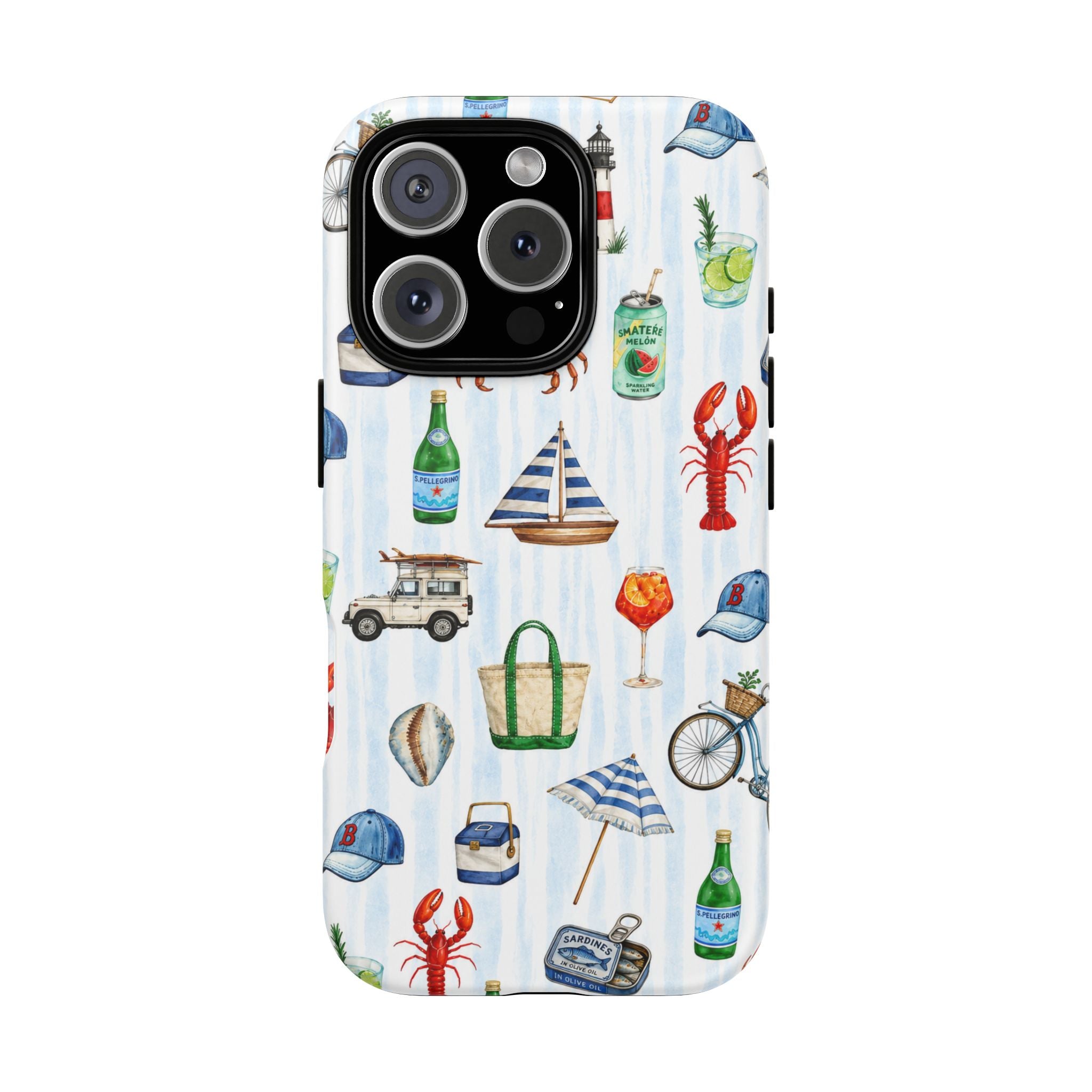 Nautical Summer Phone Case — Coastal Crab & Lobster Pattern