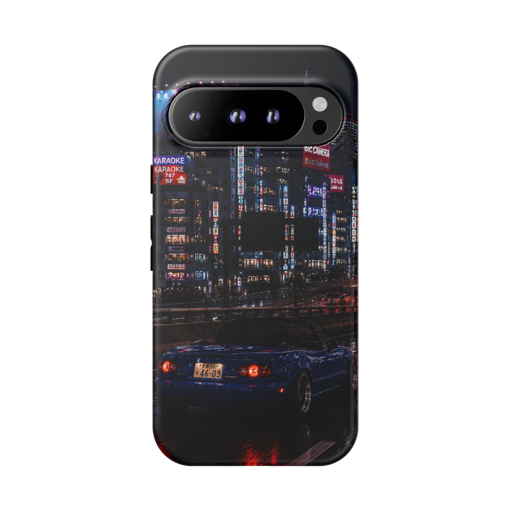 Tokyo Phone Case - Neon City Night Racer (Protective Tough Case)