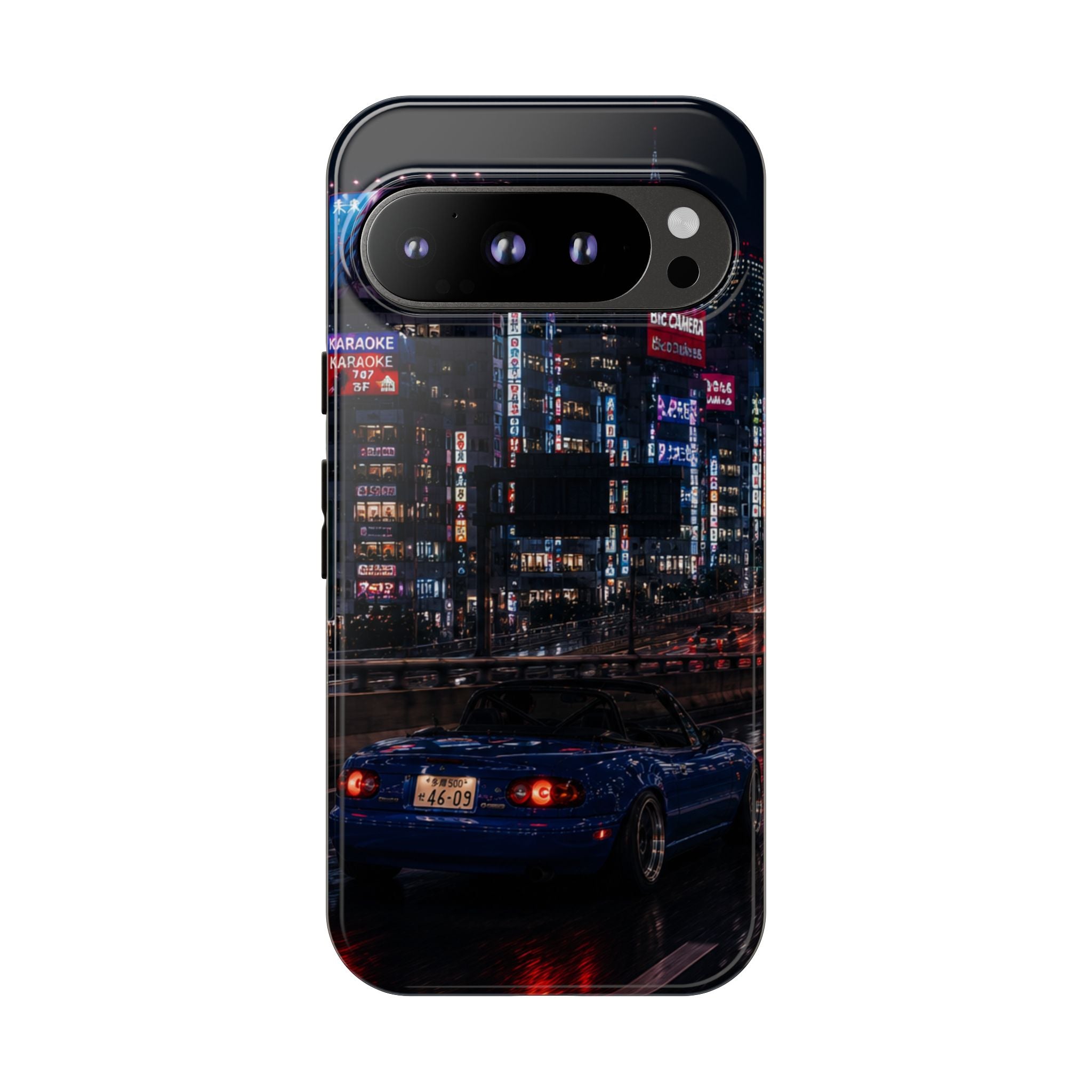 Tokyo Phone Case - Neon City Night Racer (Protective Tough Case)