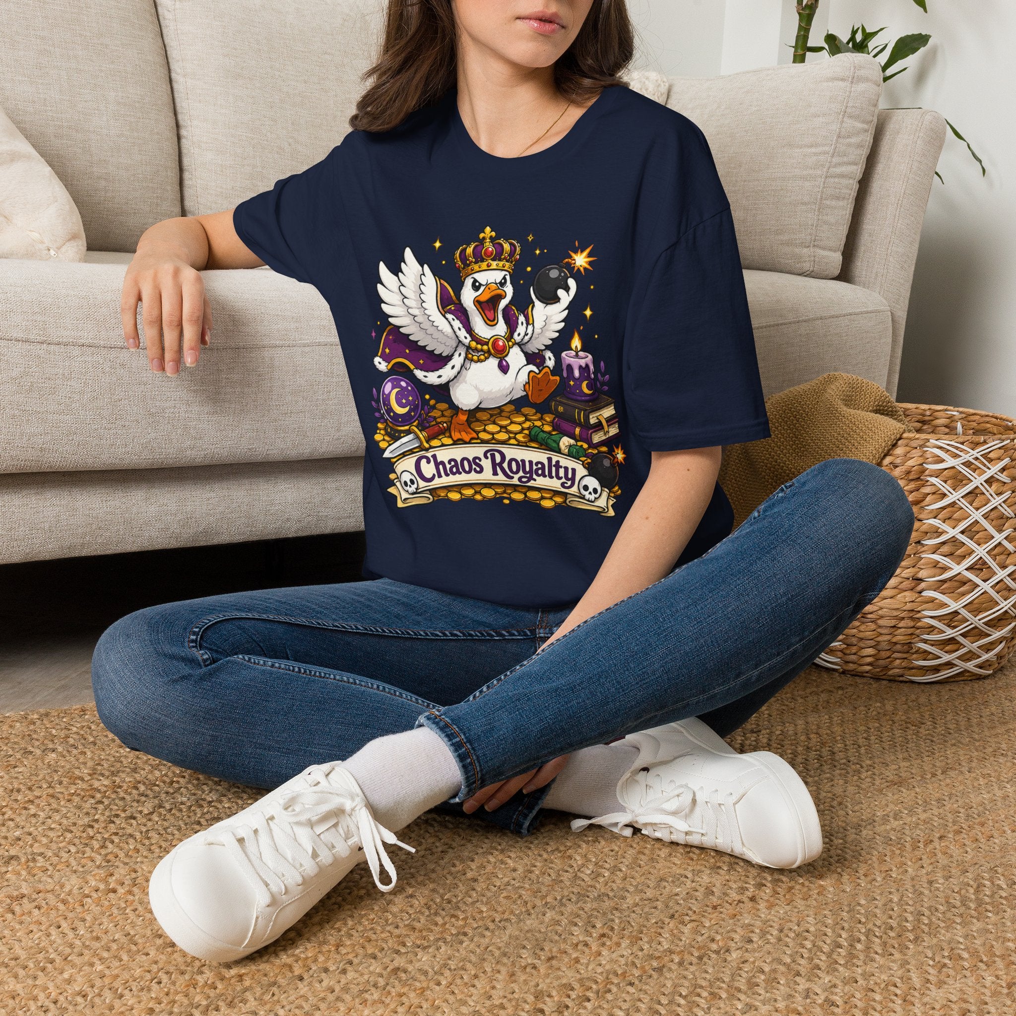 Chaos Royalty T-Shirt — Cute Crowned Goose Tee