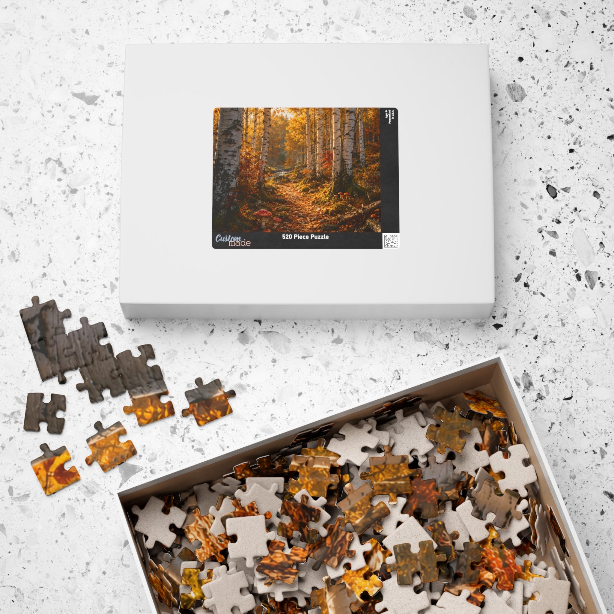 Autumn Birch Forest Puzzle — Scenic Woodland Jigsaw (110/252/520/1014 pcs)