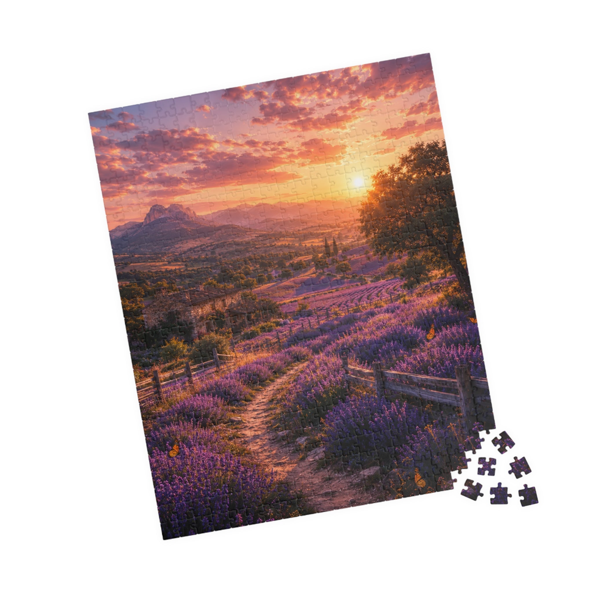Lavender Sunset Puzzle — Scenic Landscape Jigsaw (110–1014 Pieces)