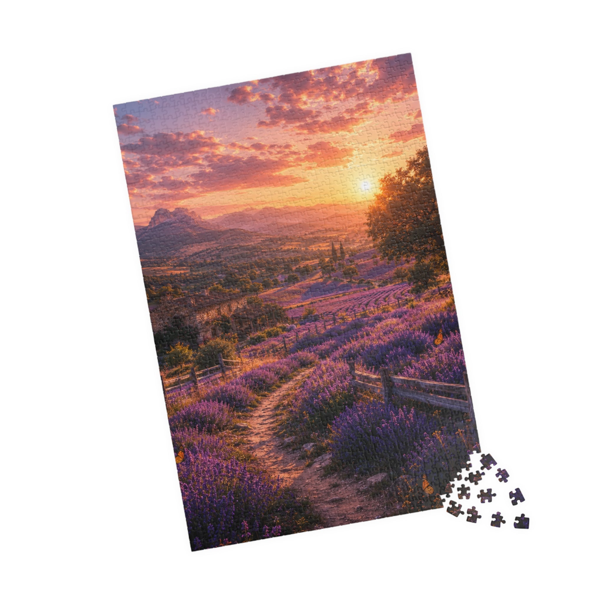 Lavender Sunset Puzzle — Scenic Landscape Jigsaw (110–1014 Pieces)