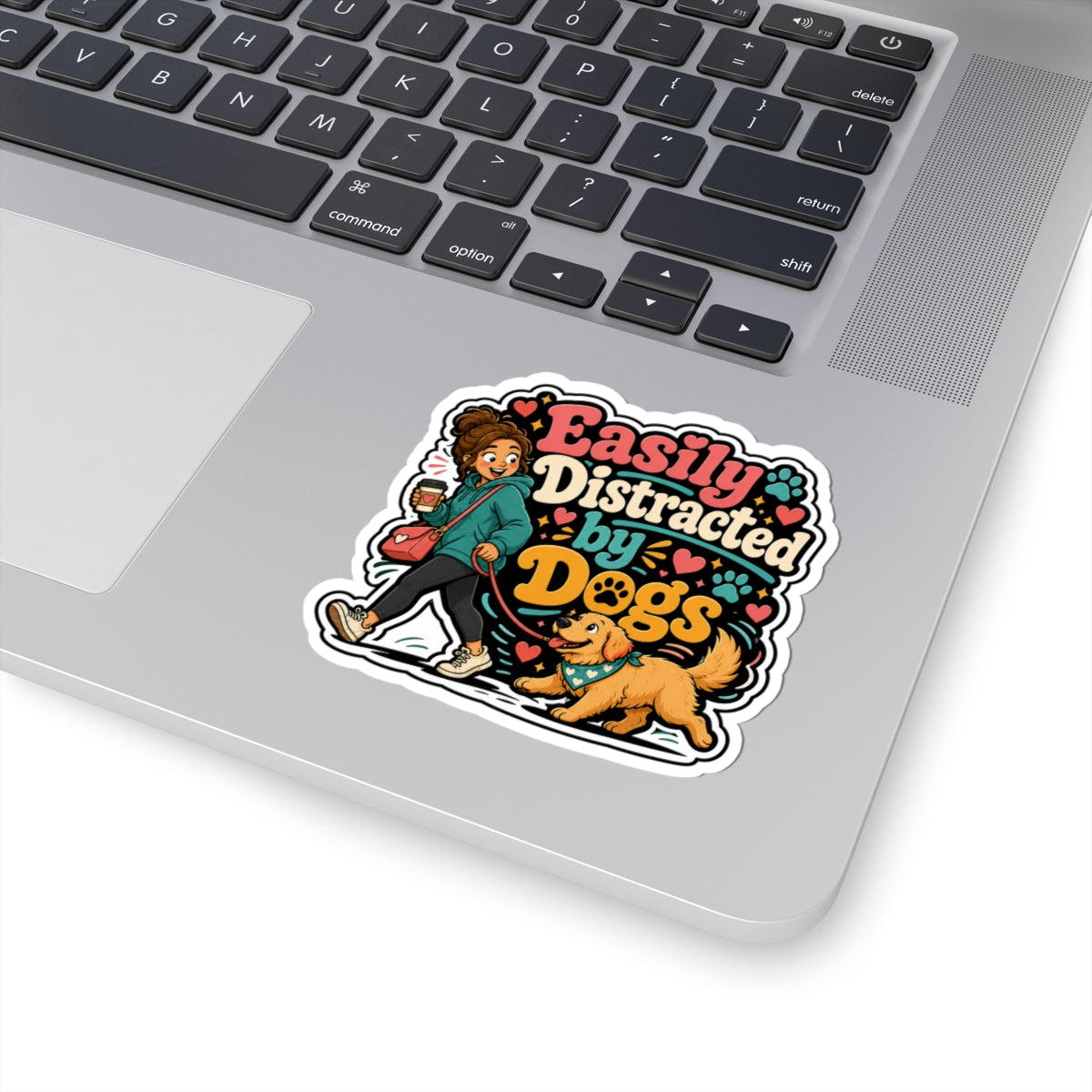 Easily Distracted by Dogs Sticker — Cute Dog Lover Vinyl Sticker