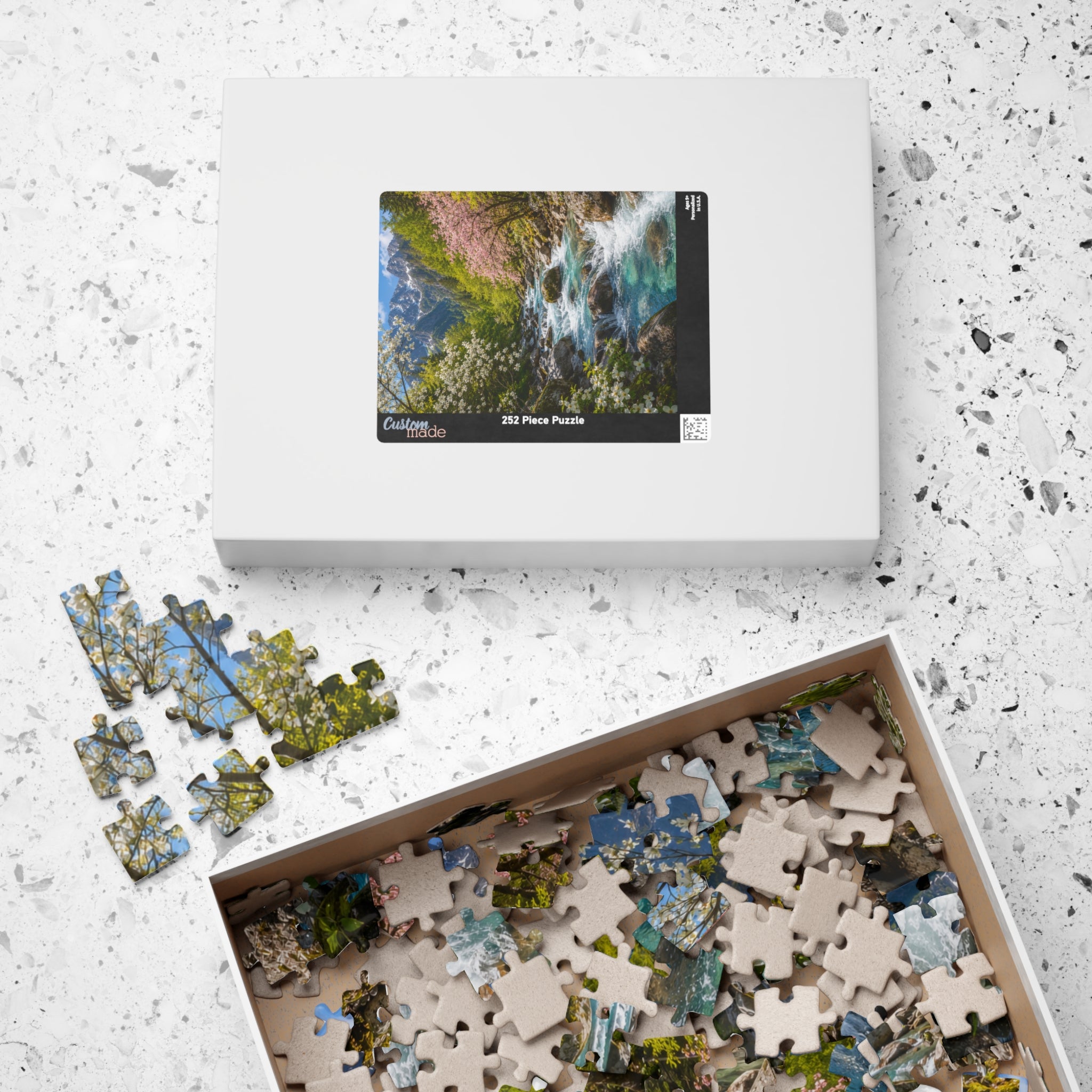 Mountain Spring River Puzzle — Scenic Nature Jigsaw (110/252/520/1014 pcs)