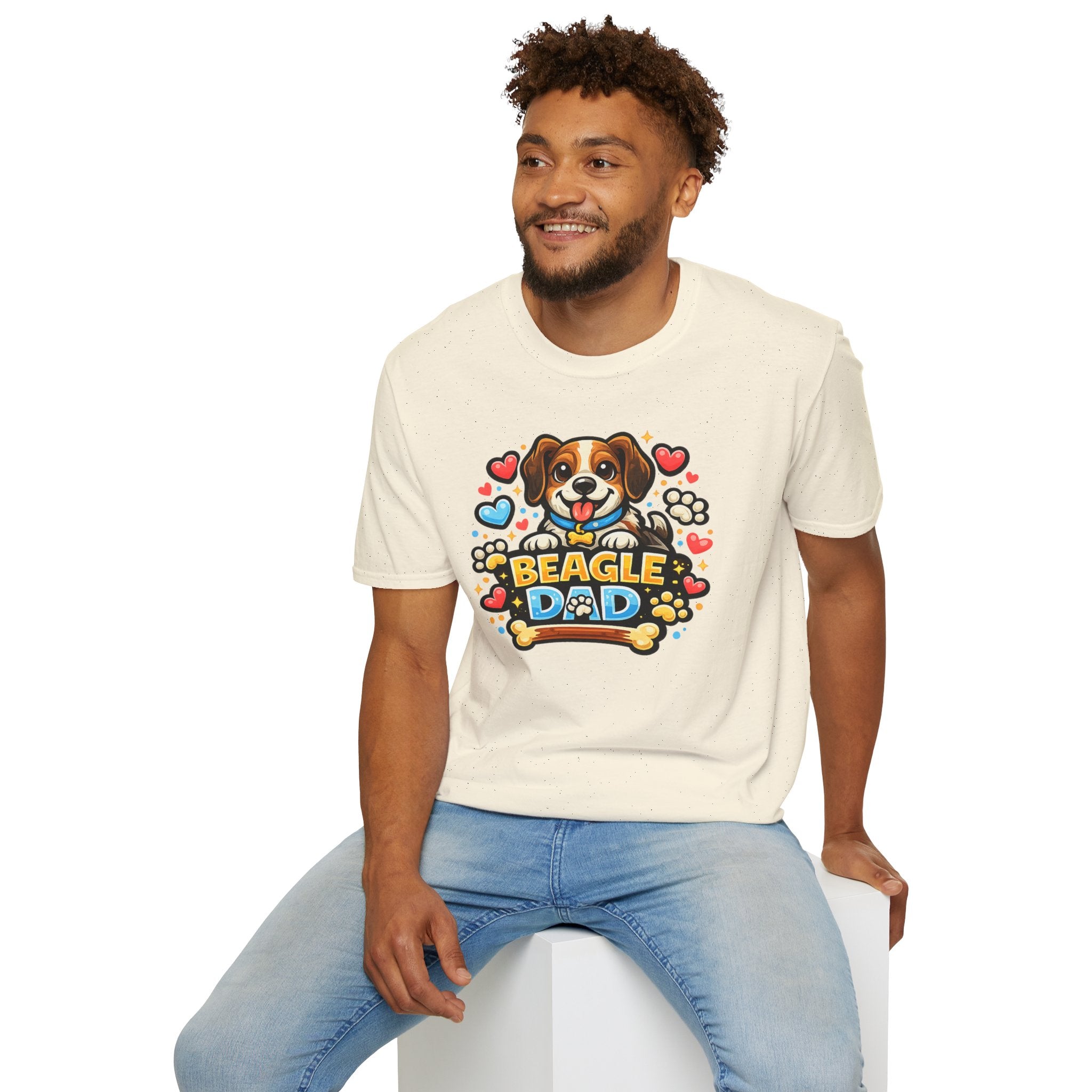 Beagle Dad T‑Shirt — Cute Cartoon Beagle Father Dog Tee