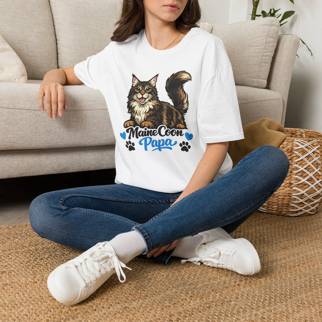 Maine Coon Papa T-Shirt — Cool Cat Dad Tee