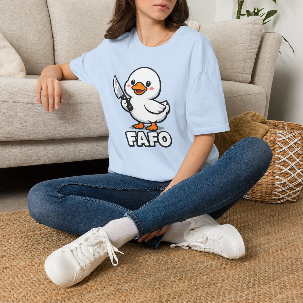 Duck with Knife T-Shirt – Cute FAFO Graphic Tee