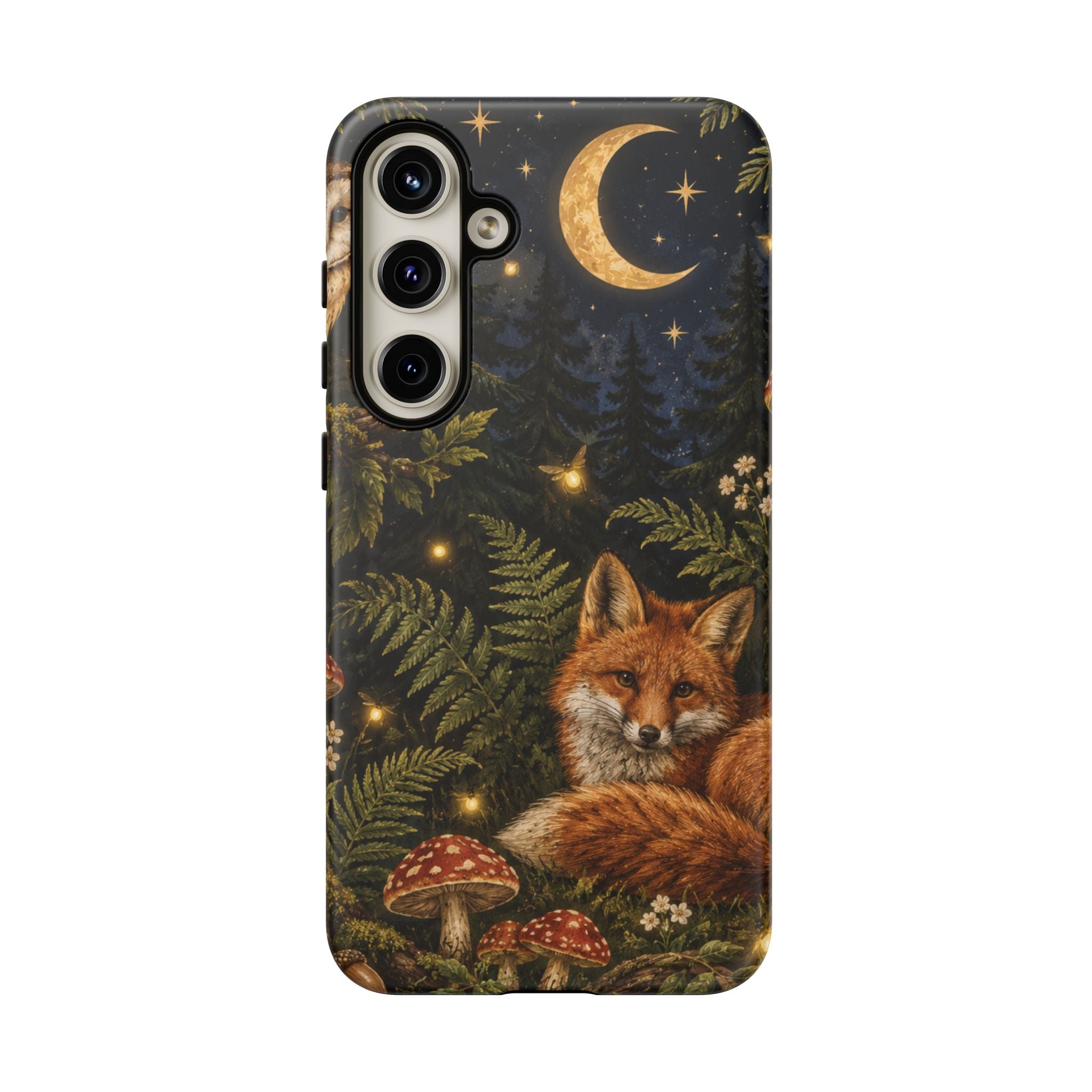 Fox Forest Tough Phone Case — Moonlit Woodland Protective Phone Cover