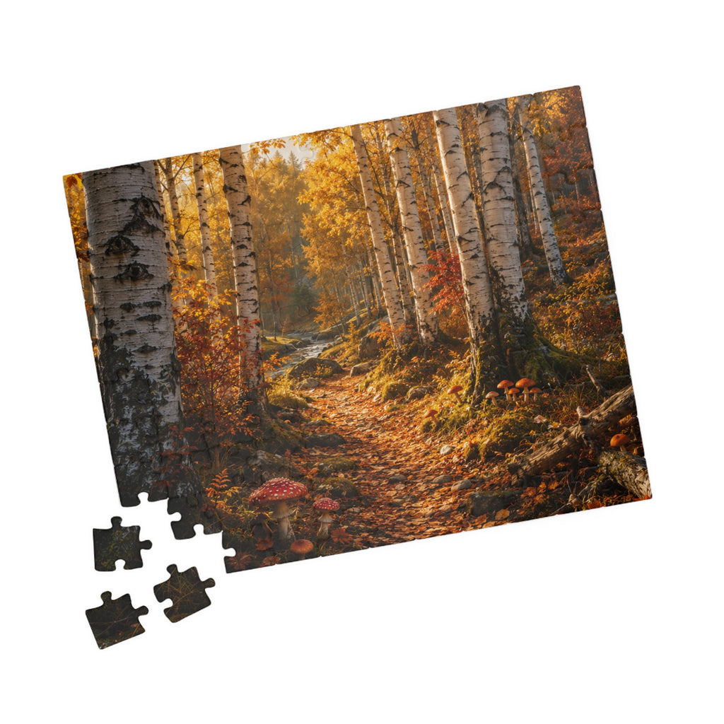 Autumn Birch Forest Puzzle — Scenic Woodland Jigsaw (110/252/520/1014 pcs)
