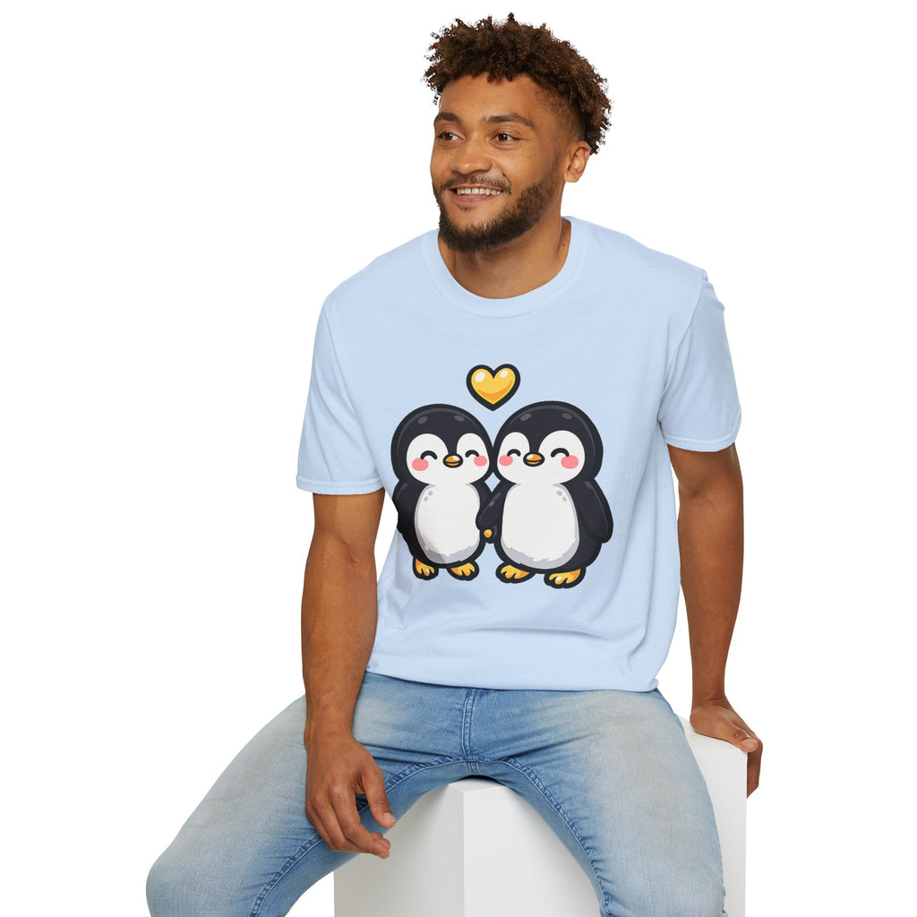 Cute Male Penguin Couple T-Shirt — Gift Tee