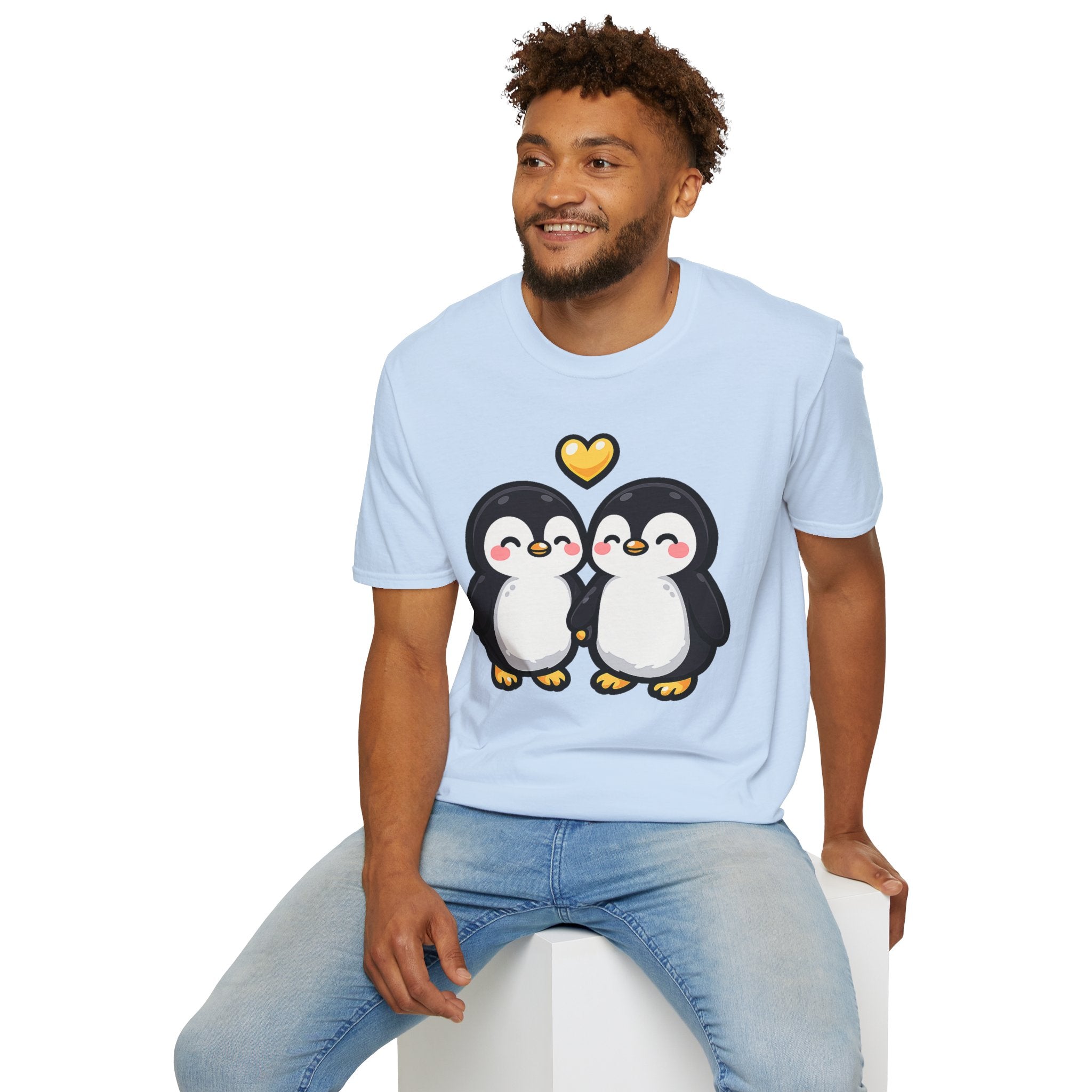 Cute Male Penguin Couple T-Shirt — Gift Tee