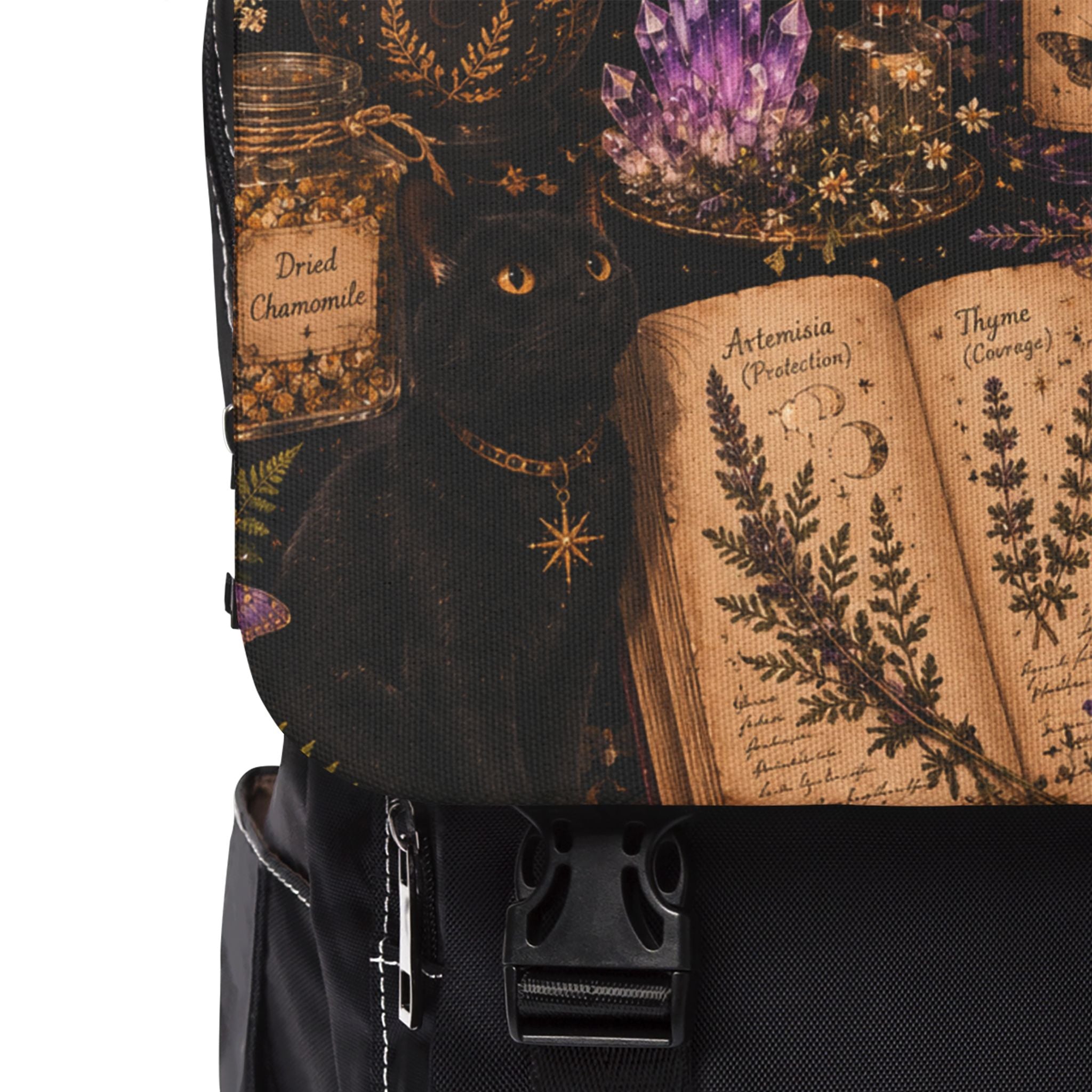 Vintage Apothecary Floral Shoulder Backpack — Botanical Book Design