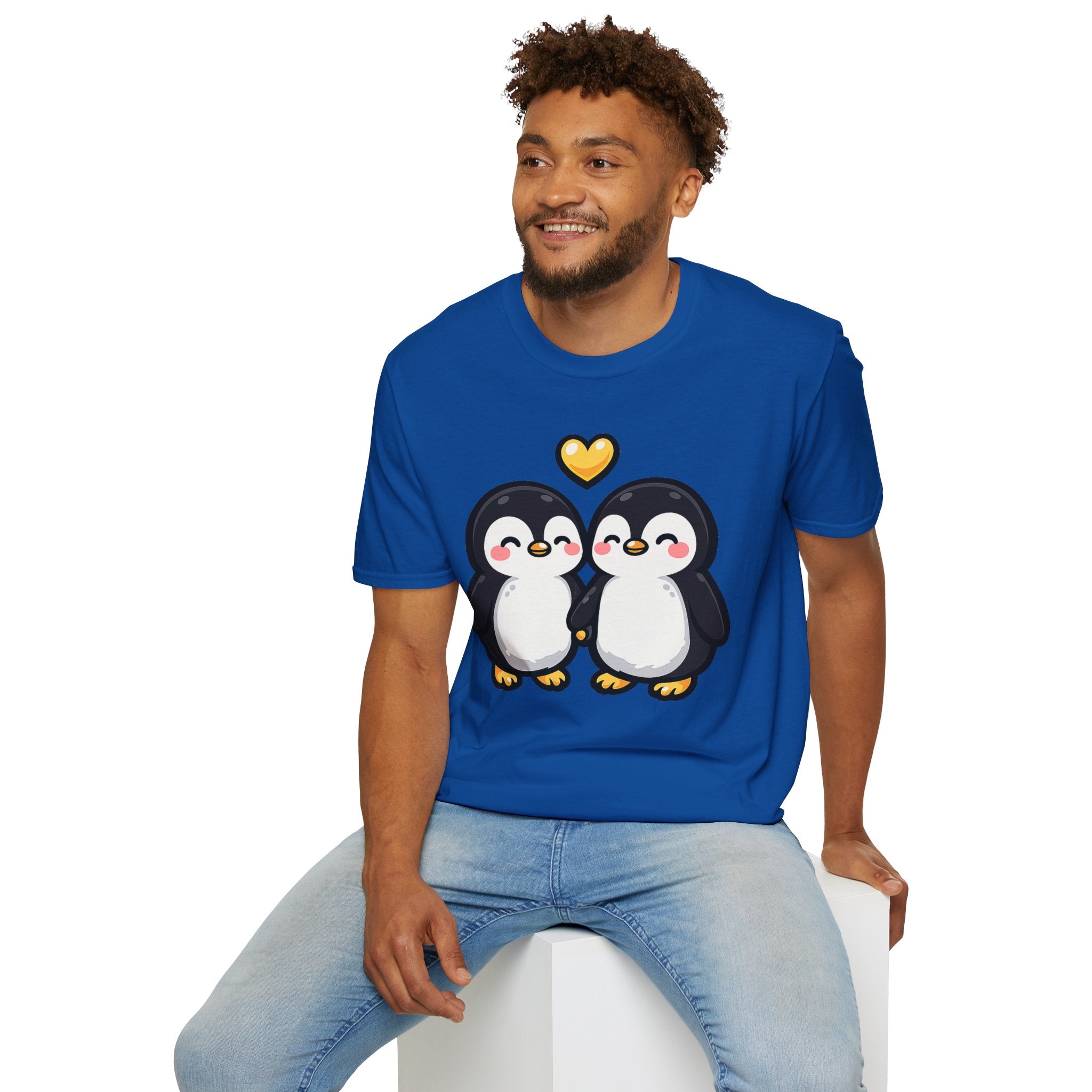 Cute Male Penguin Couple T-Shirt — Gift Tee
