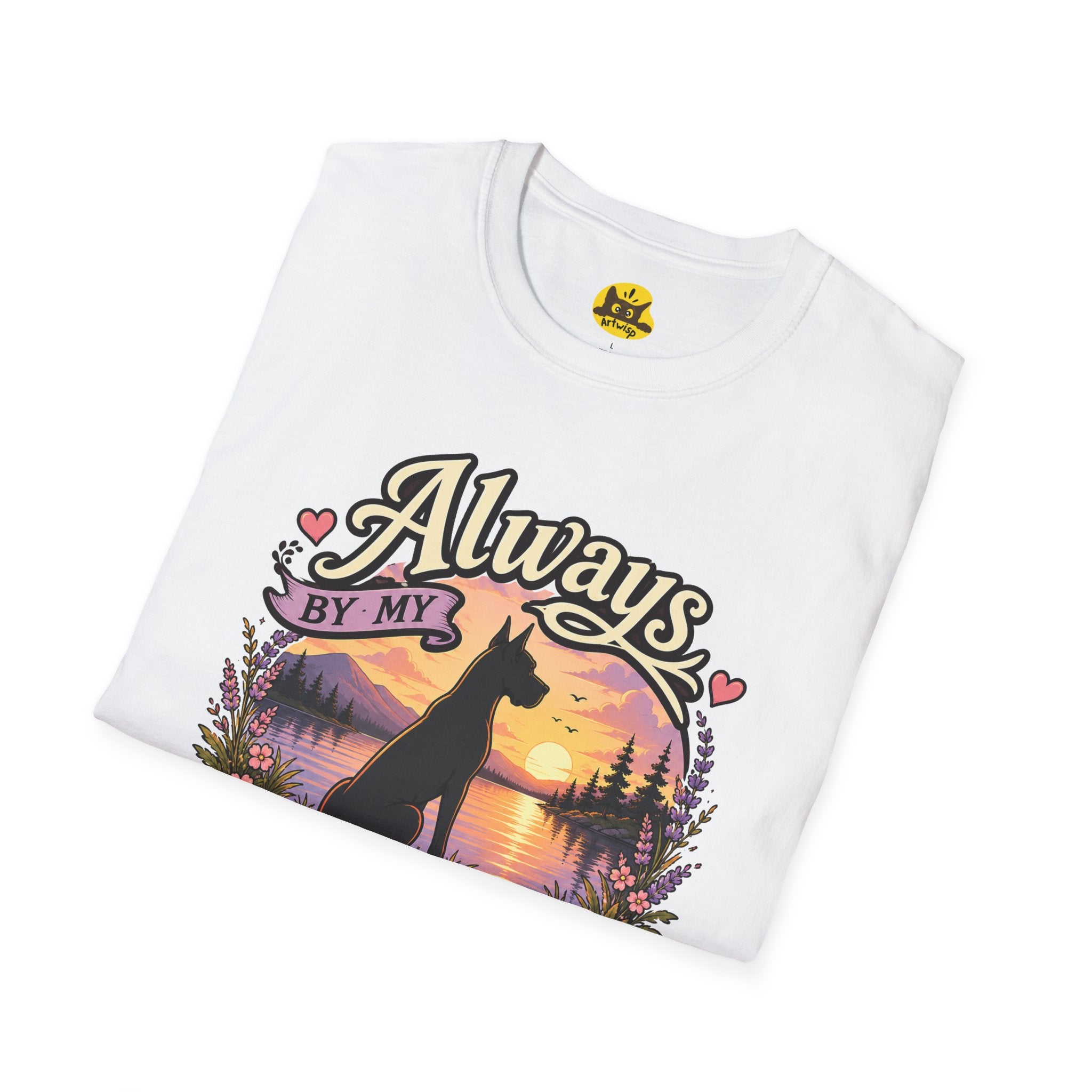 Always By My Side Great Dane T-Shirt — Sunset Silhouette Pet Lover Tee