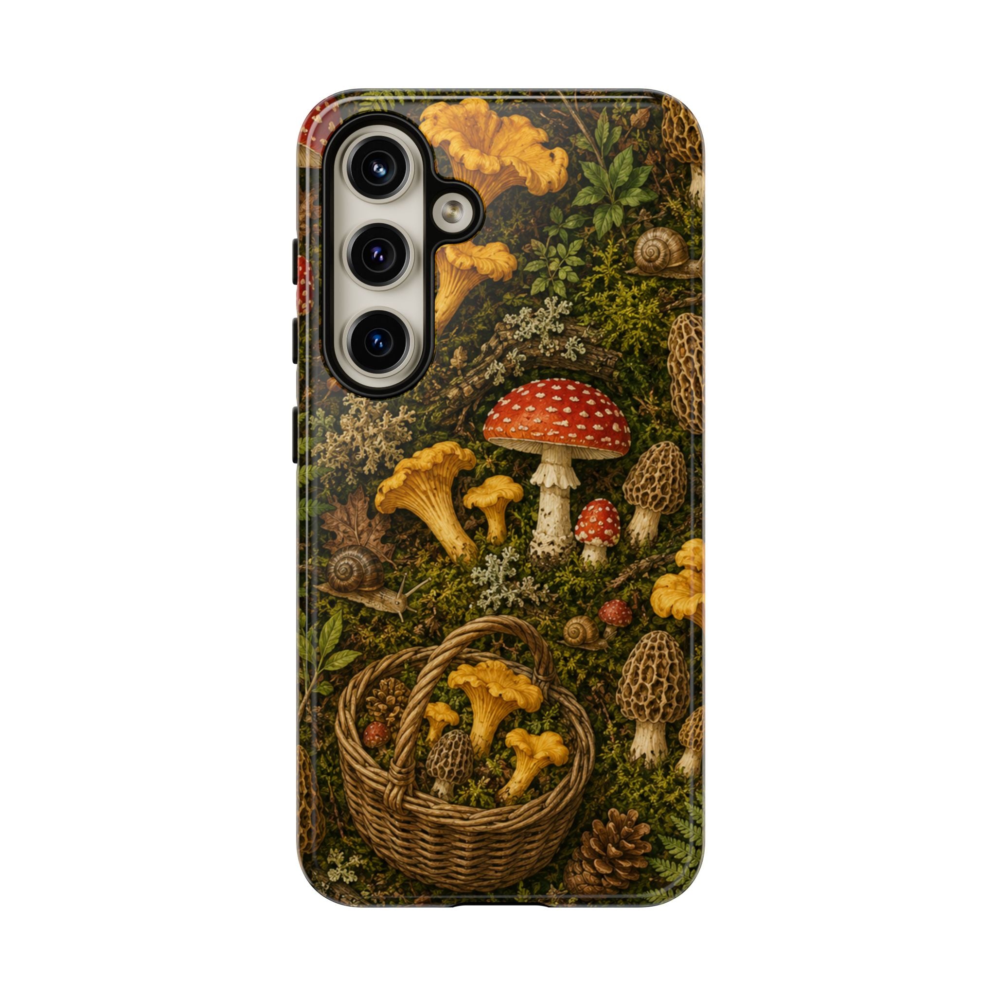 Mushroom Forage Phone Case — Vintage Forest Wild Mushroom Pattern