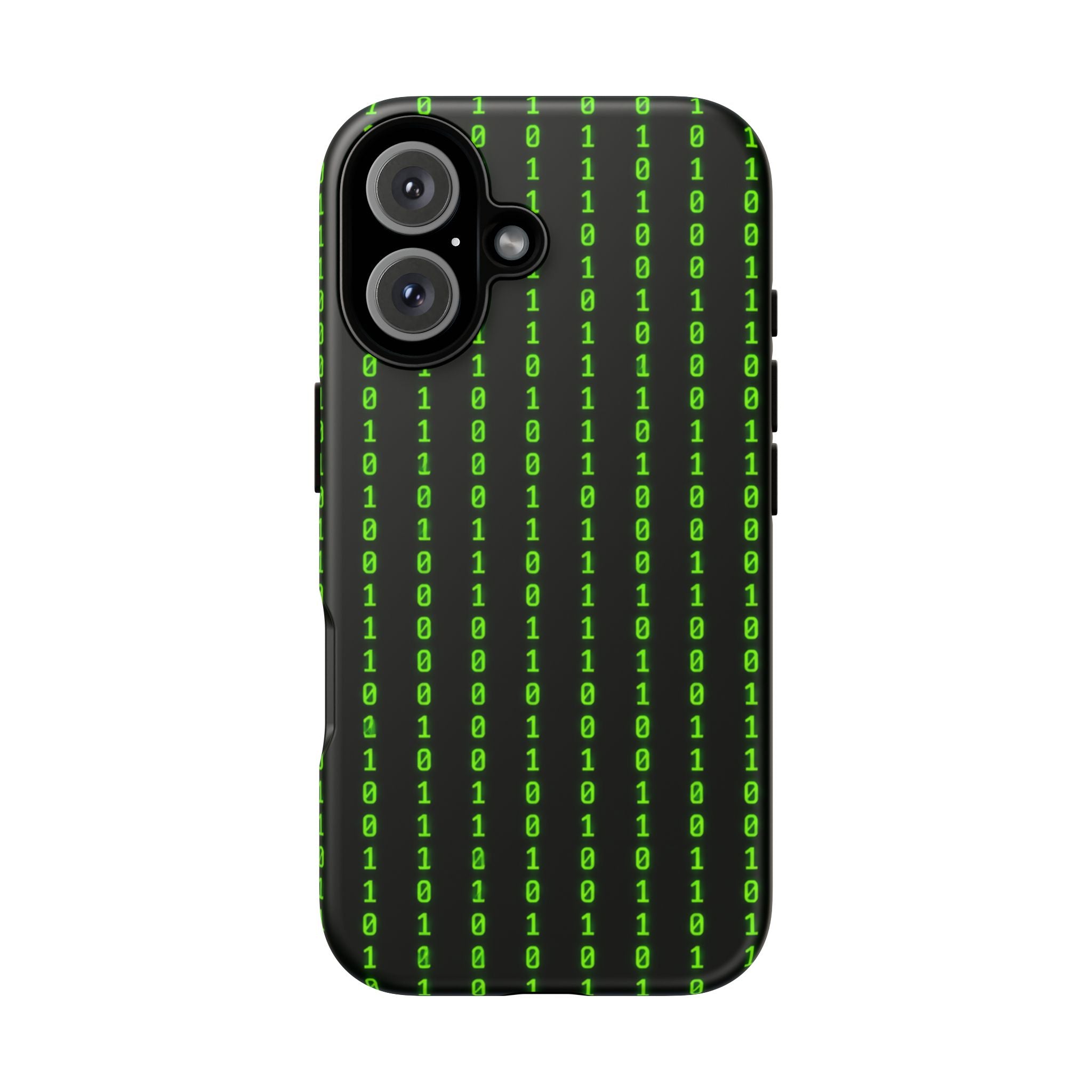 Coder Phone Case — Matrix Binary Code Green on Black Tough Case