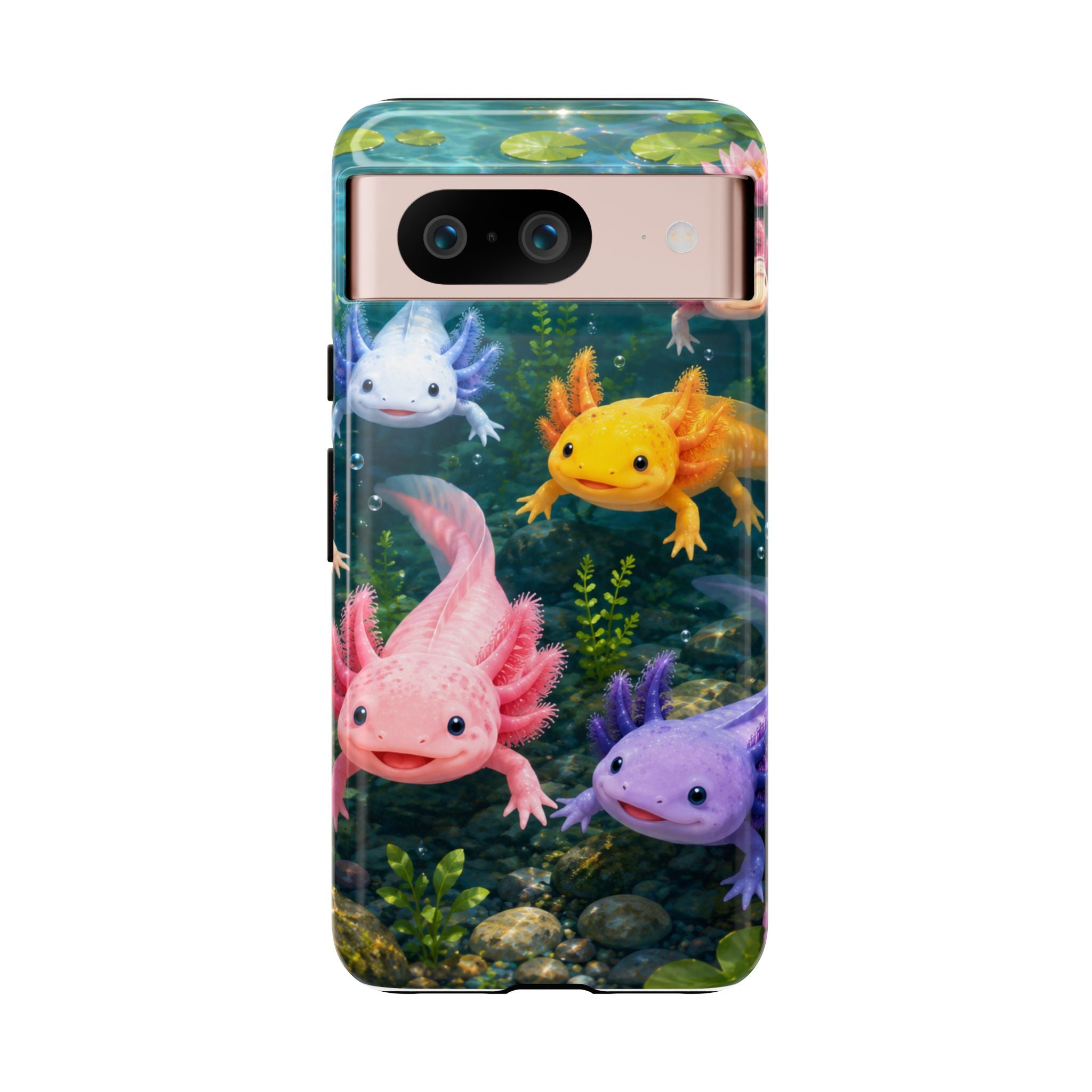 Tough Axolotl Phone Case — Cute Colorful Axolotl Waterproof Protective Phone Cover
