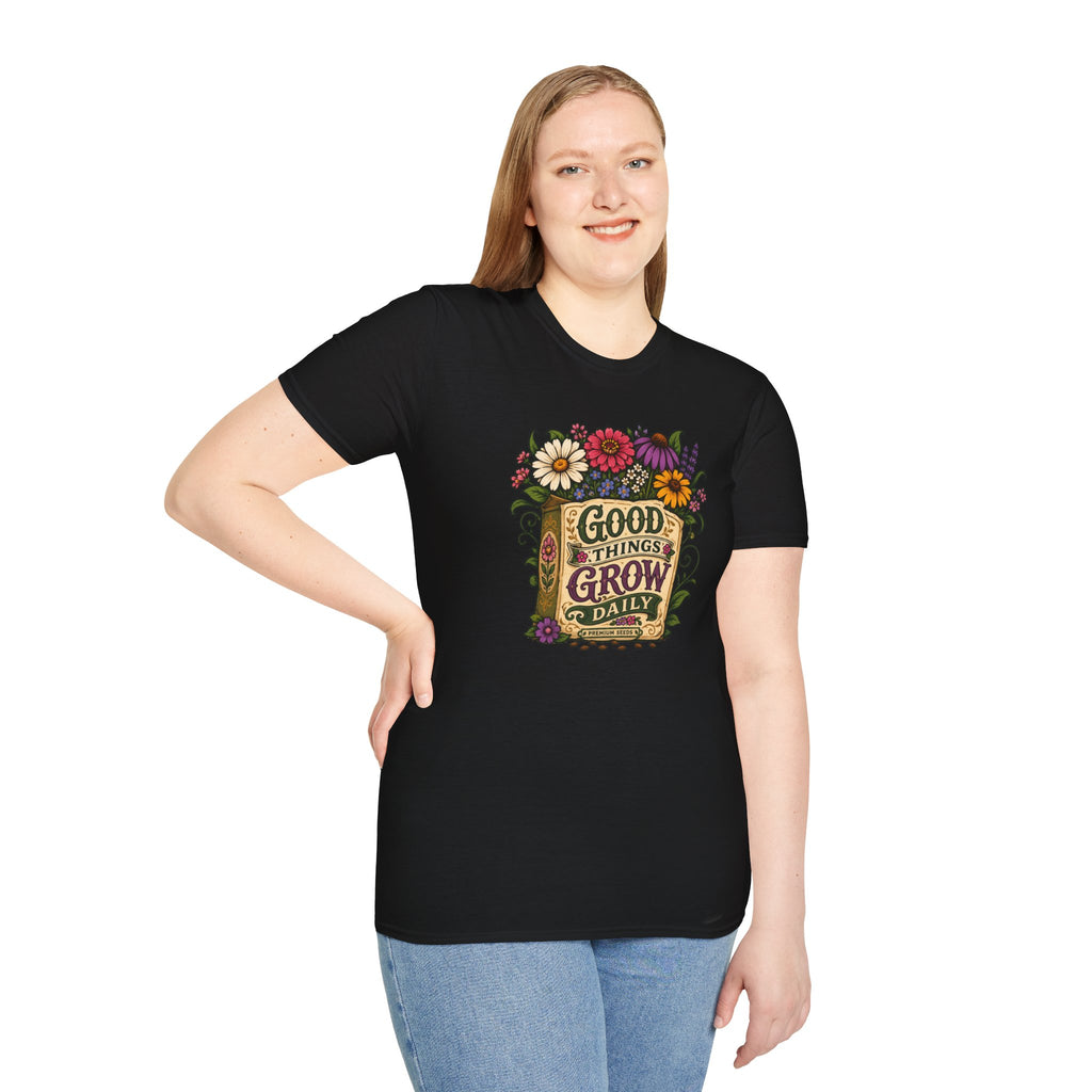 Positivity Tee | Floral “Good Things Grow” T‑Shirt