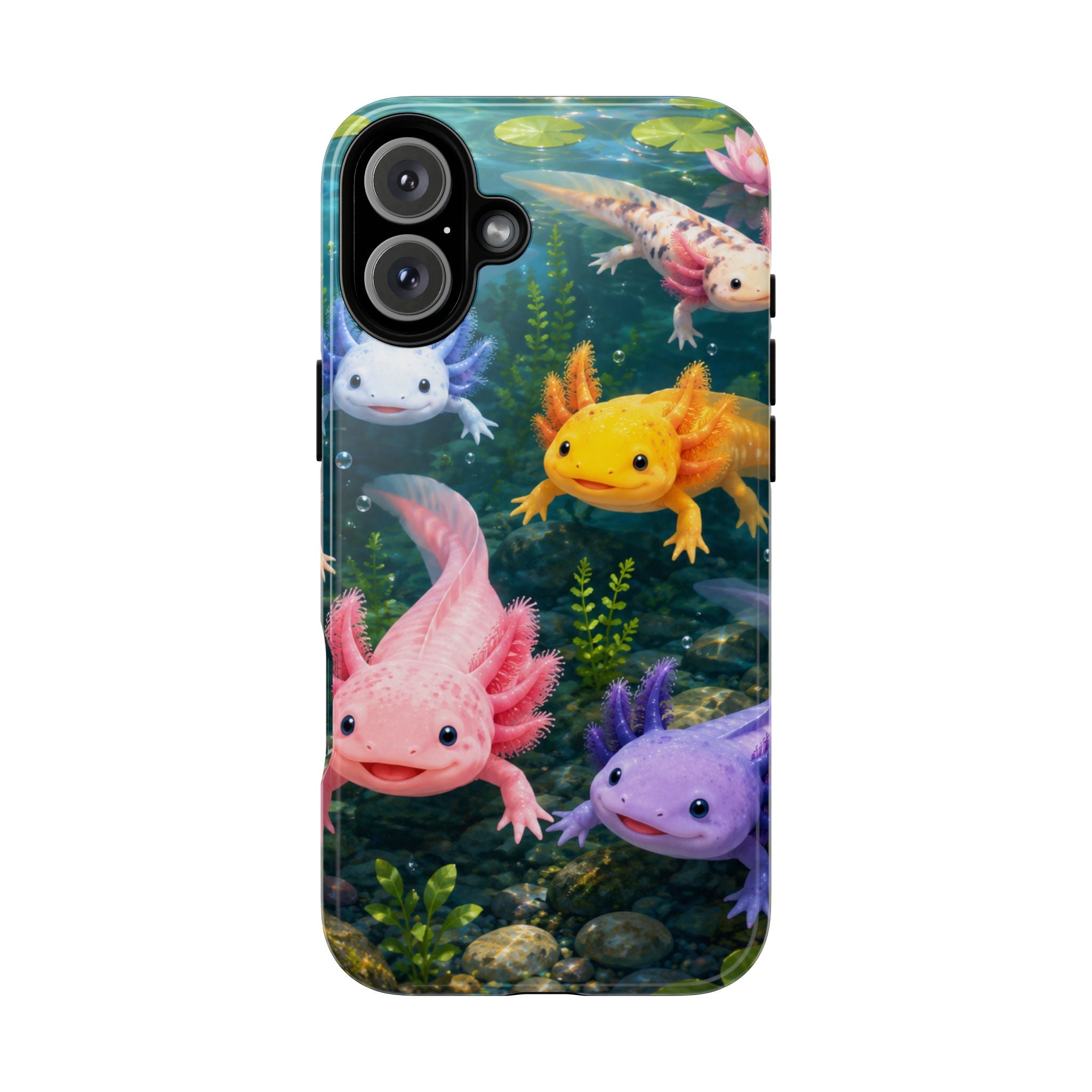 Tough Axolotl Phone Case — Cute Colorful Axolotl Waterproof Protective Phone Cover