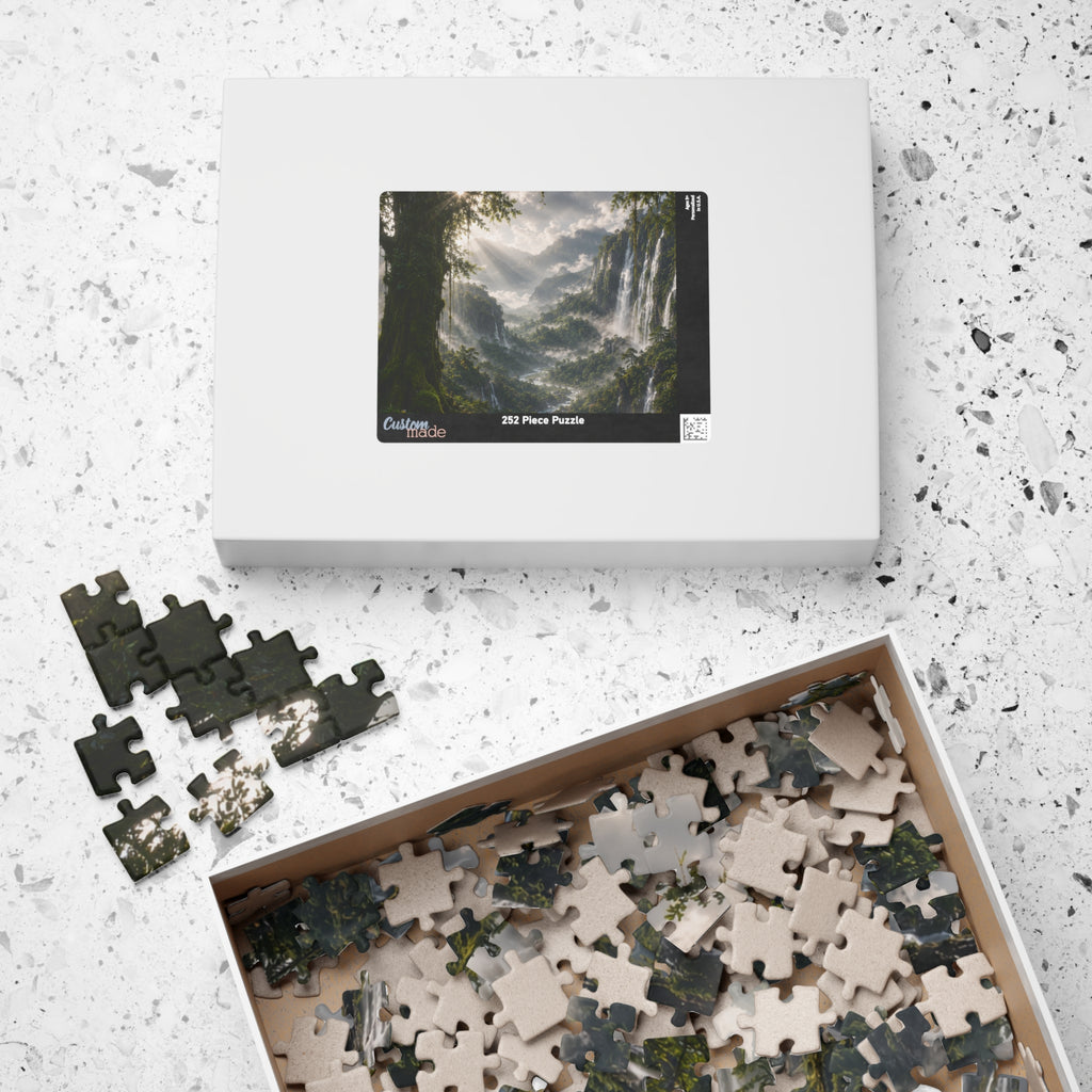 Mystic Waterfall Landscape Puzzle — Scenic Nature Jigsaw (110/252/520/1014 pc)