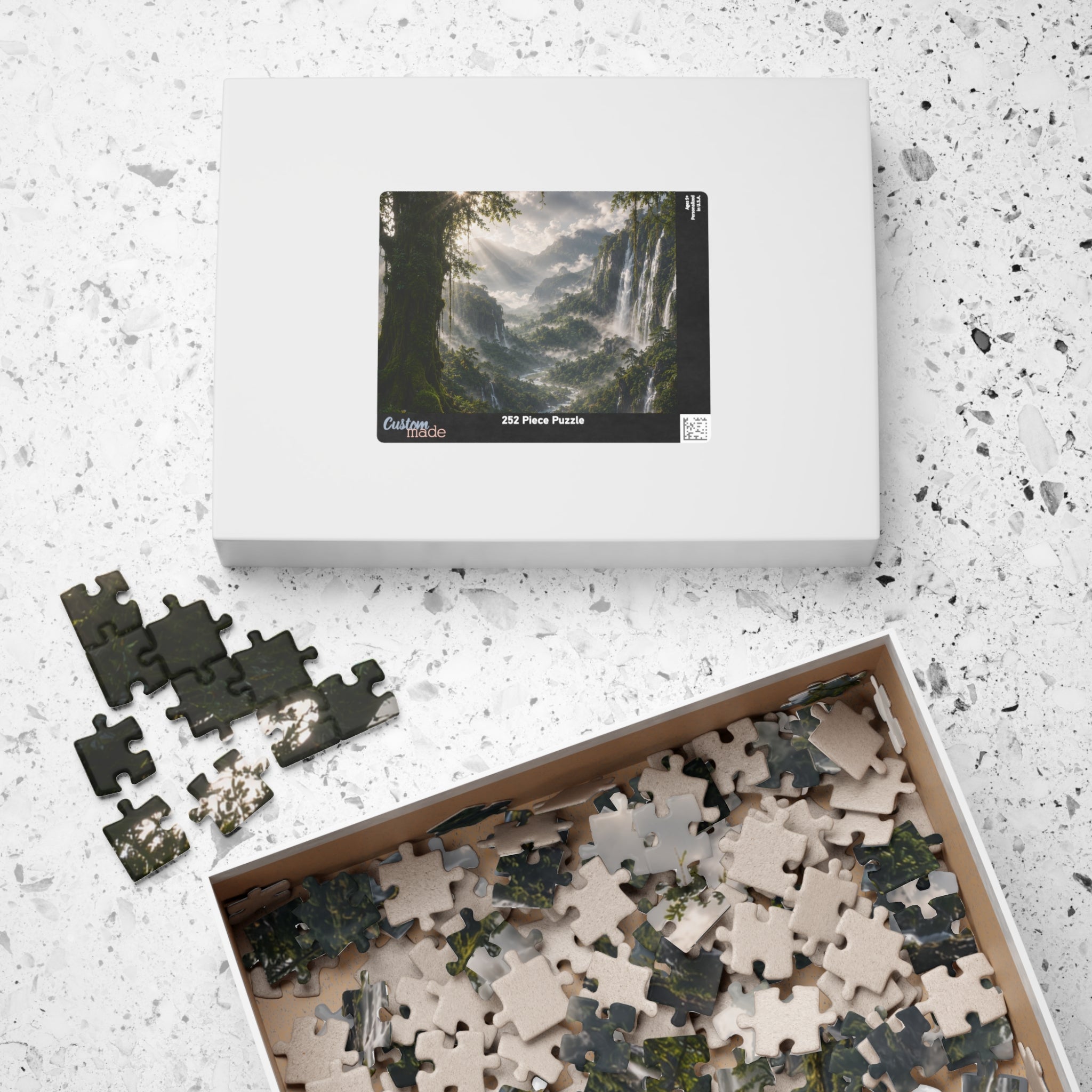 Mystic Waterfall Landscape Puzzle — Scenic Nature Jigsaw (110/252/520/1014 pc)