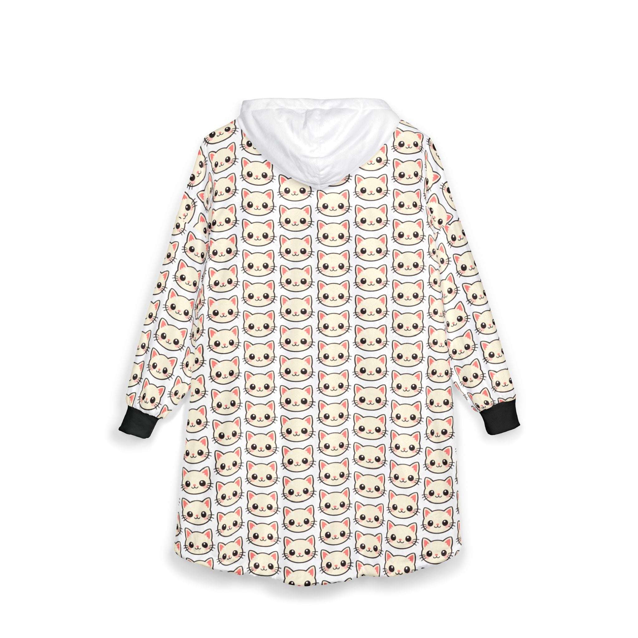 Cat Face Hooded Blanket — Cute Kawaii Kitty Wearable Throw