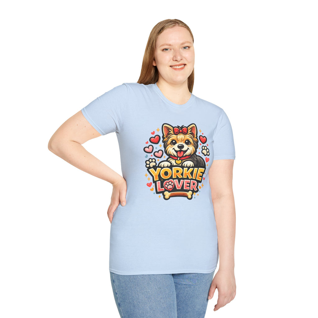 Yorkie Lover T-Shirt — Cute Yorkshire Terrier Paw & Heart Graphic