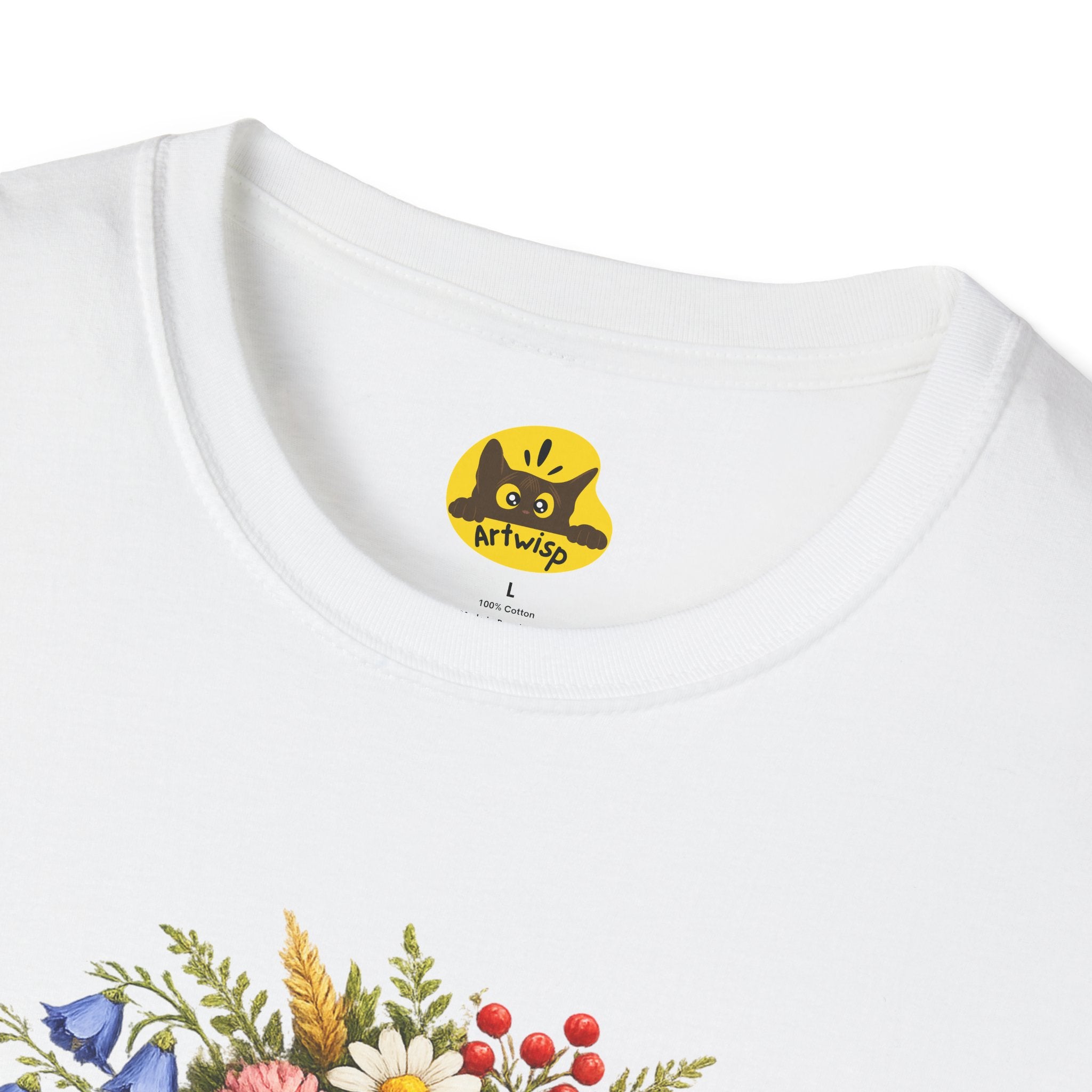 Cottagecore Hedgehog with Wildflower Crown T-Shirt