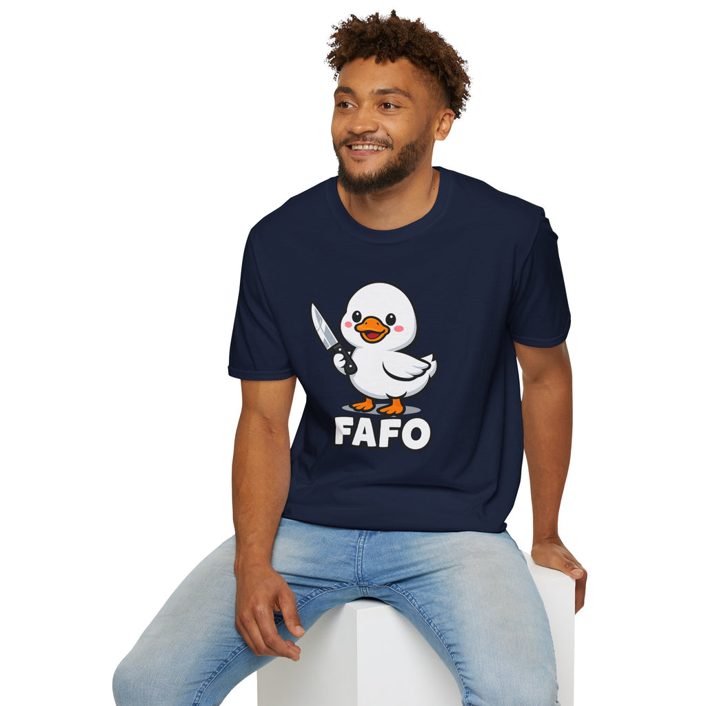 Duck with Knife T-Shirt – Cute FAFO Graphic Tee