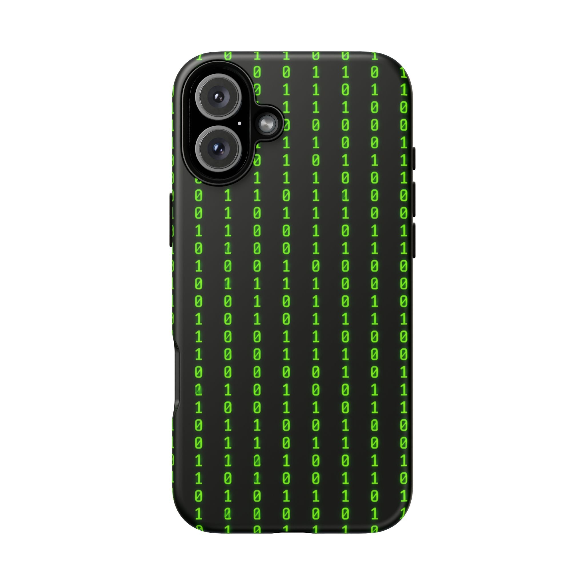 Coder Phone Case — Matrix Binary Code Green on Black Tough Case