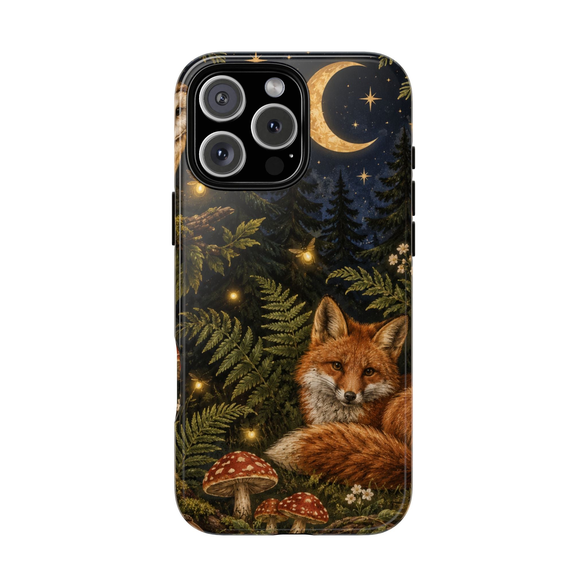 Fox Forest Tough Phone Case — Moonlit Woodland Protective Phone Cover
